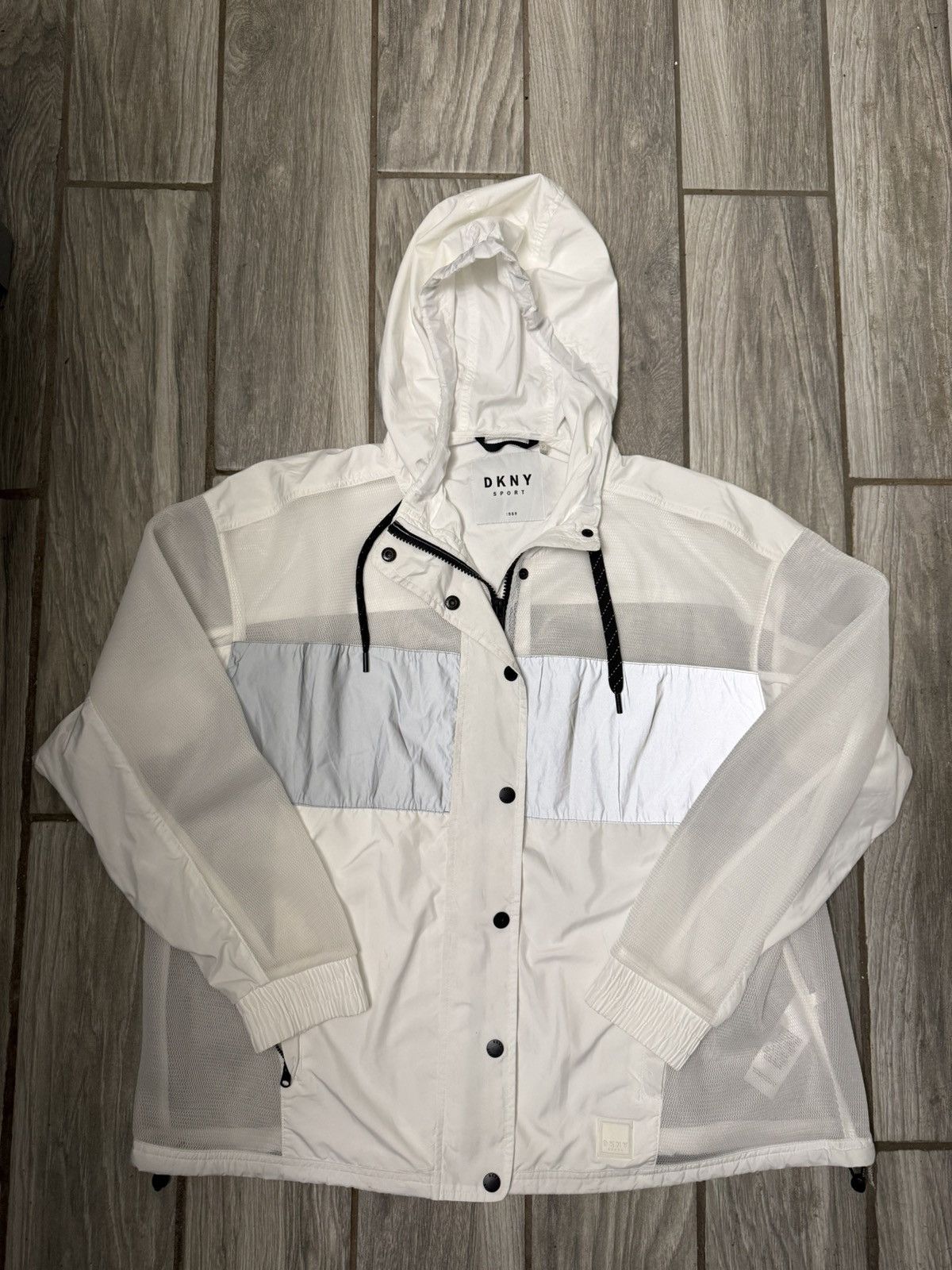 DKNY DKNY Sport Women’s Mesh/Button Up/Full Zipper/Hooded Jacket Size L / US 10 / IT 46 - 1 Thumbnail