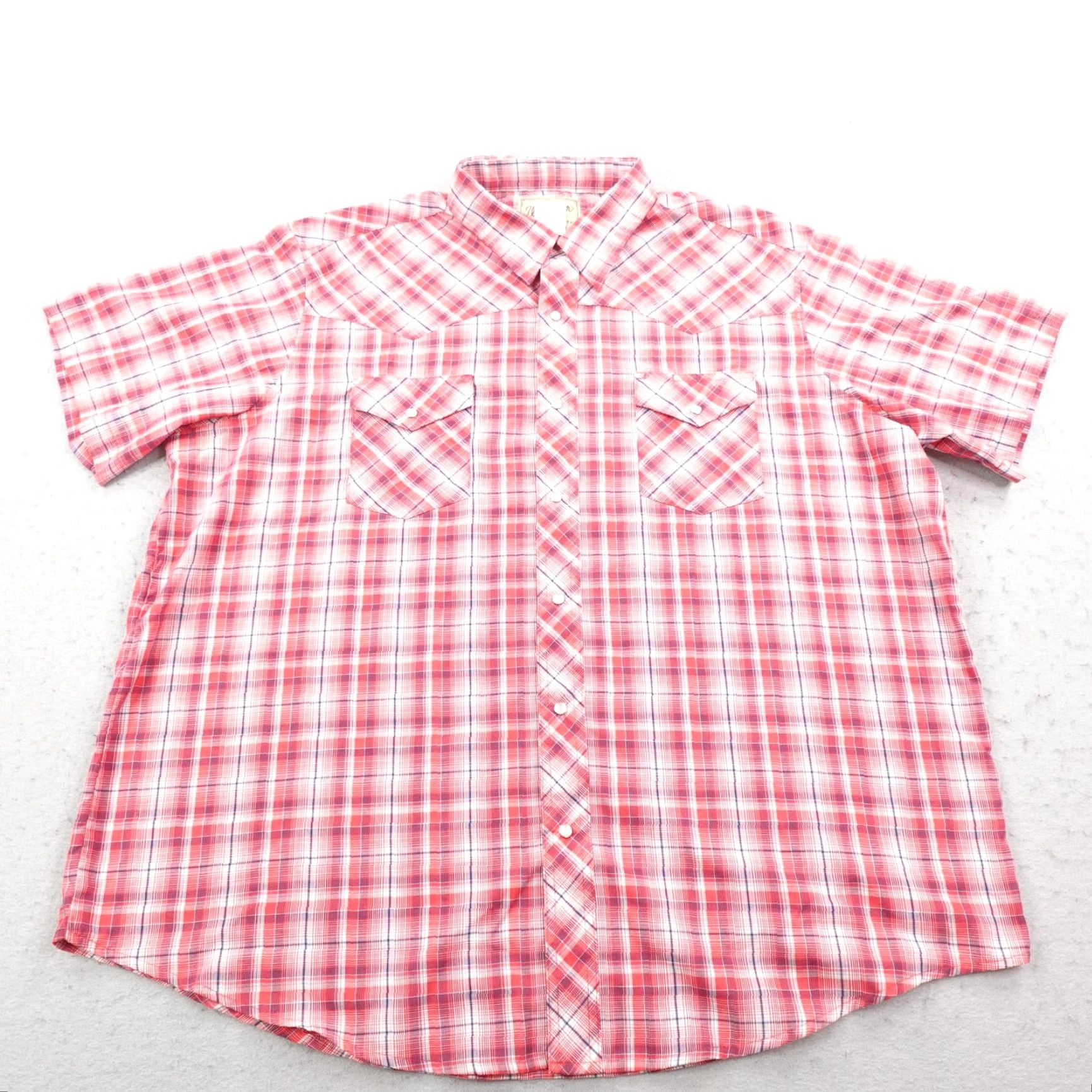 Wrangler Wrangler Shirt Mens 2XL Red Plaid Western Pearl Snap Frontier Rodeo Ranch Cowboy Shirt Size US XXL / EU 58 / 5 - 2 Thumbnail