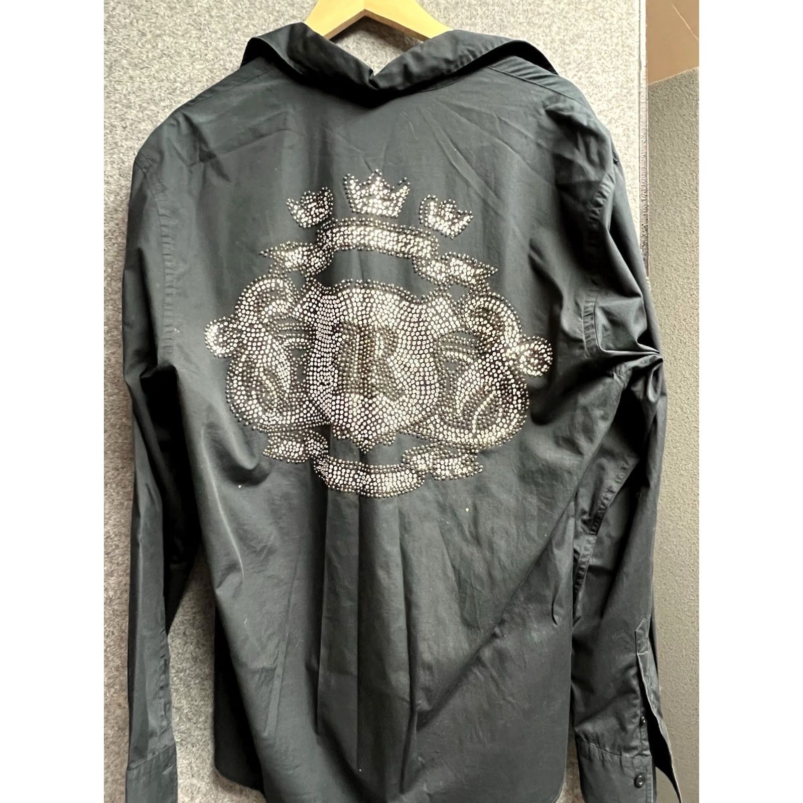 Roar ROAR Shirt Mens XL Button Up Black Embroidered Back Shoulders Long Sleeve Size US XXL / EU 58 / 5 - 4 Thumbnail