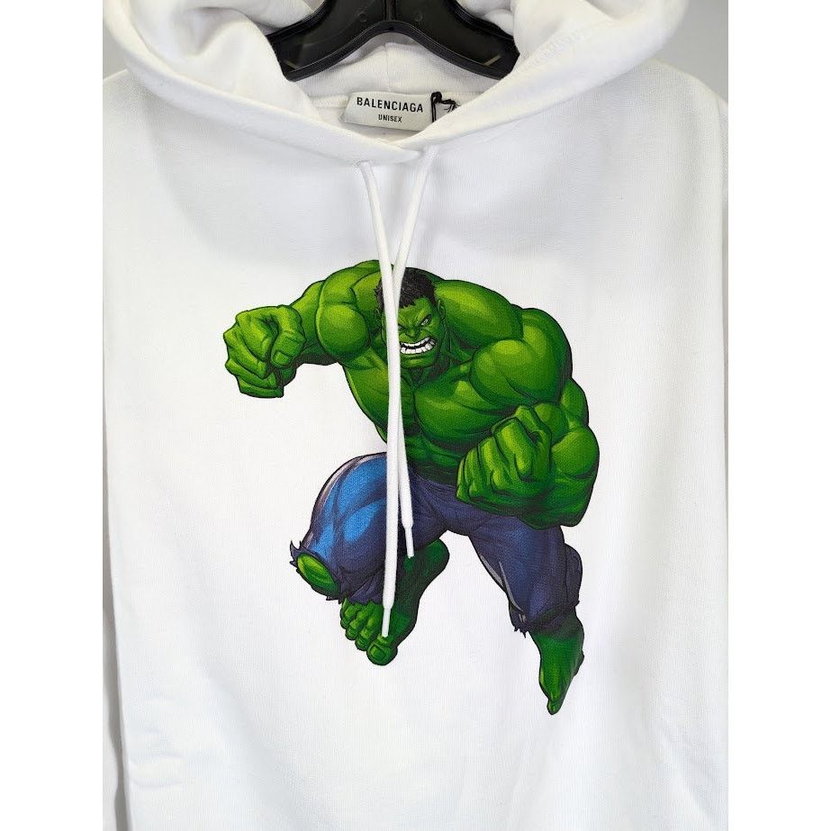 Balenciaga o1rshd1 Graphic-print Hoodie in White Size US S / EU 44-46 / 1 - 5 Thumbnail