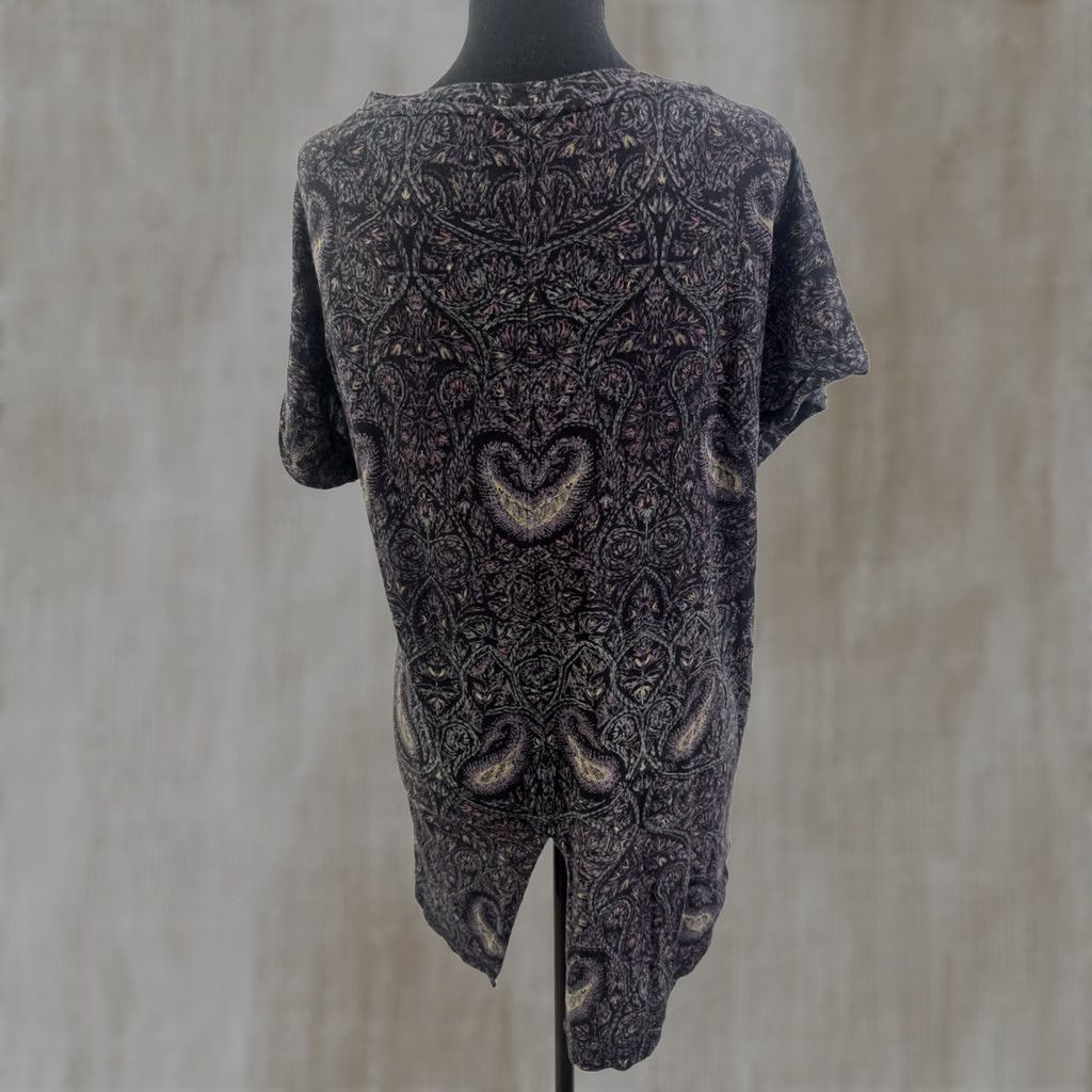 Lucky Brand Lucky Brand Blouse Womens 1X Purple Boho Floral V-Neck Long Sleeve Button Casual Shirt Size XL / US 12-14 / IT 48-50 - 1 Thumbnail