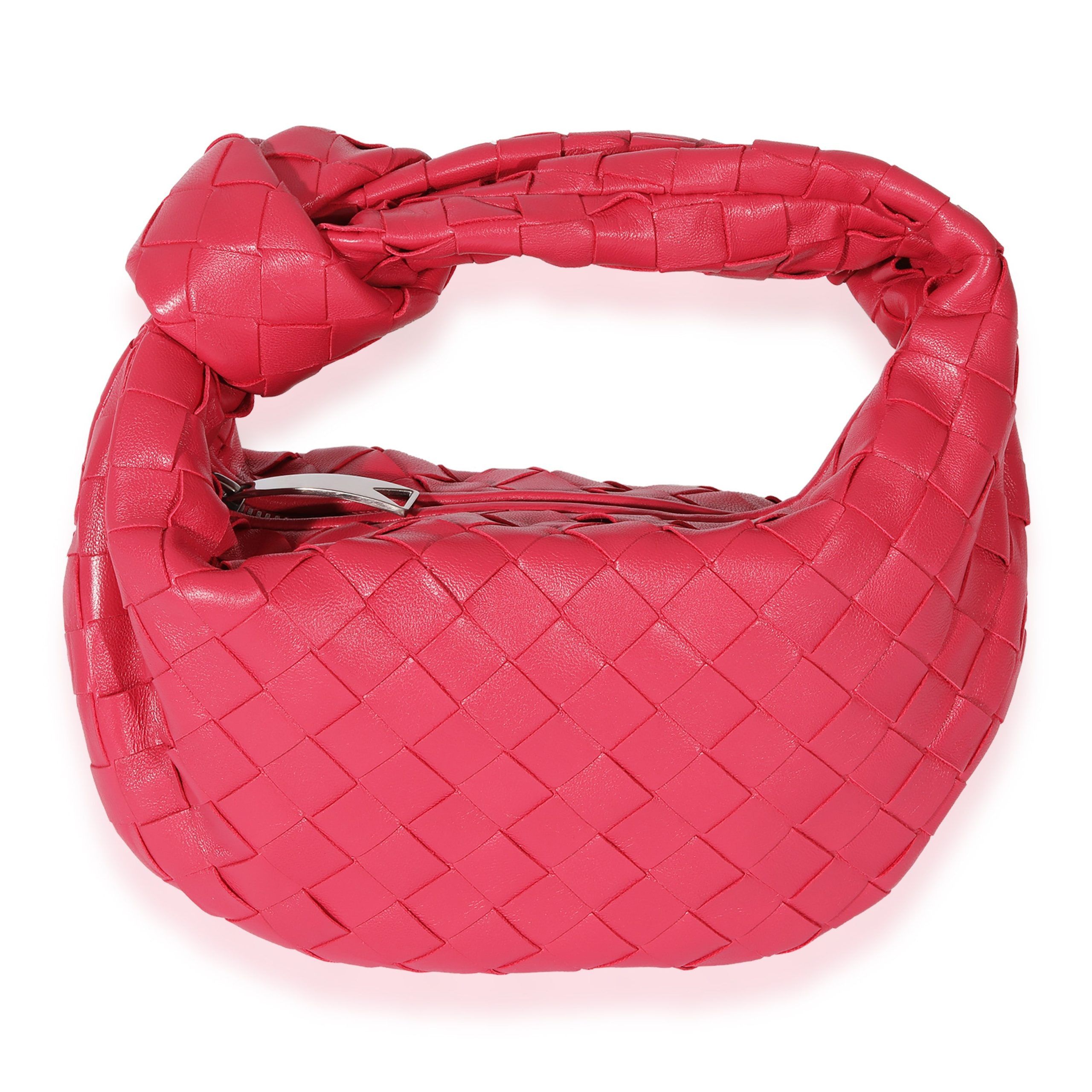 image of Bottega Veneta Pink Intrecciato Leather Mini Jodie, Women's