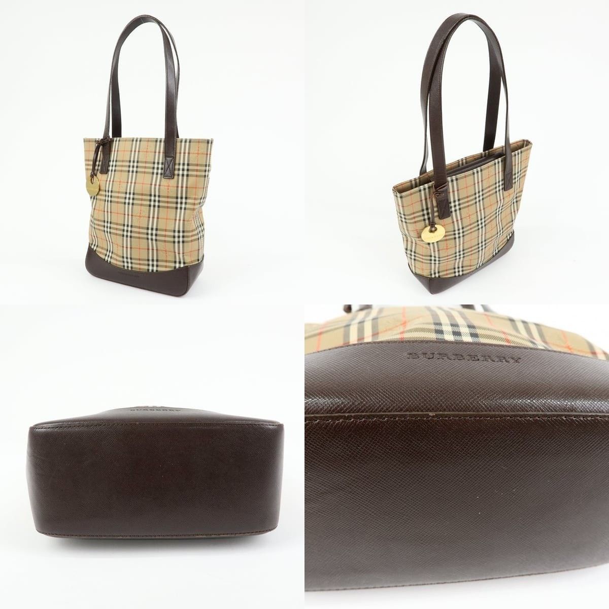 Burberry Burberry Nova Check Coated Canvas Shoulder Bag Beige Size ONE SIZE - 3 Thumbnail