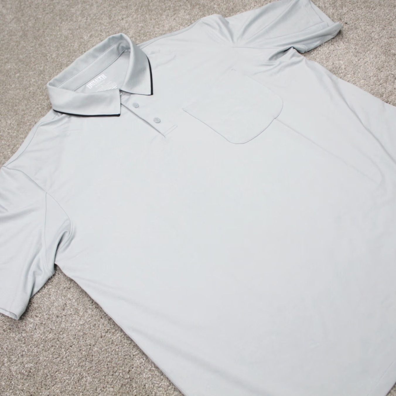 Vintage Duluth Mens Large Polo Shirt Gray Short Sleeve Stretch Polyester Spandex Regular Fit Pullover Classic Outdoor Golf Hiking Walking Size US L / EU 52-54 / 3 - 5 Thumbnail