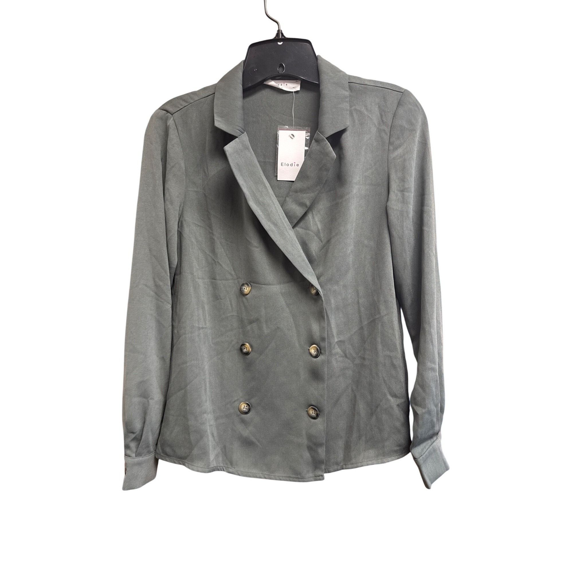 Other Elodie Womens Double-Breasted Blazer Jacket XS Polyester Gre Size XS / US 0-2 / IT 36-38 - 2 Thumbnail