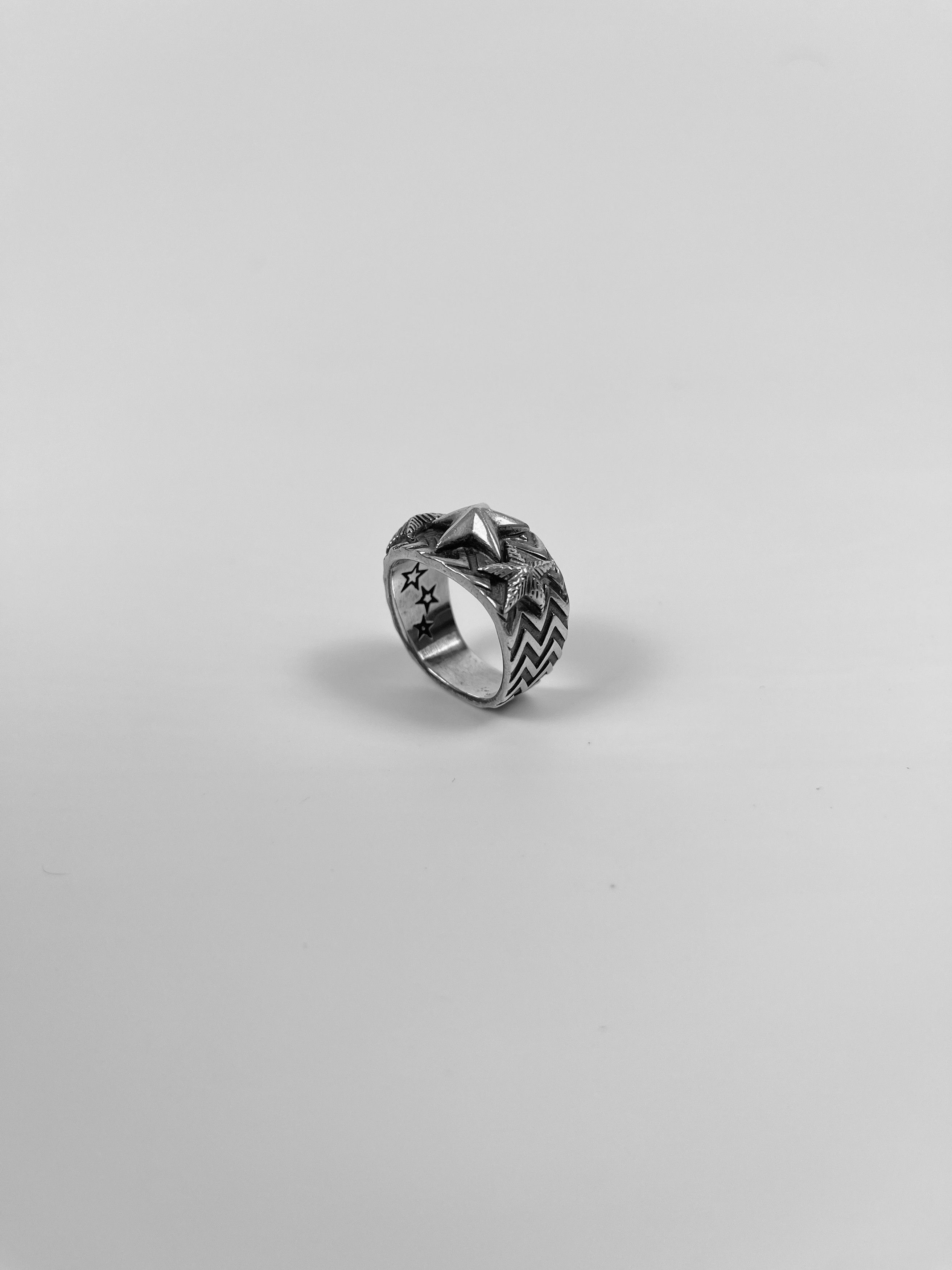 Cody Sanderson Cody Sanderson Wave Gear 3 Star Silver Ring Size ONE SIZE - 6 Thumbnail