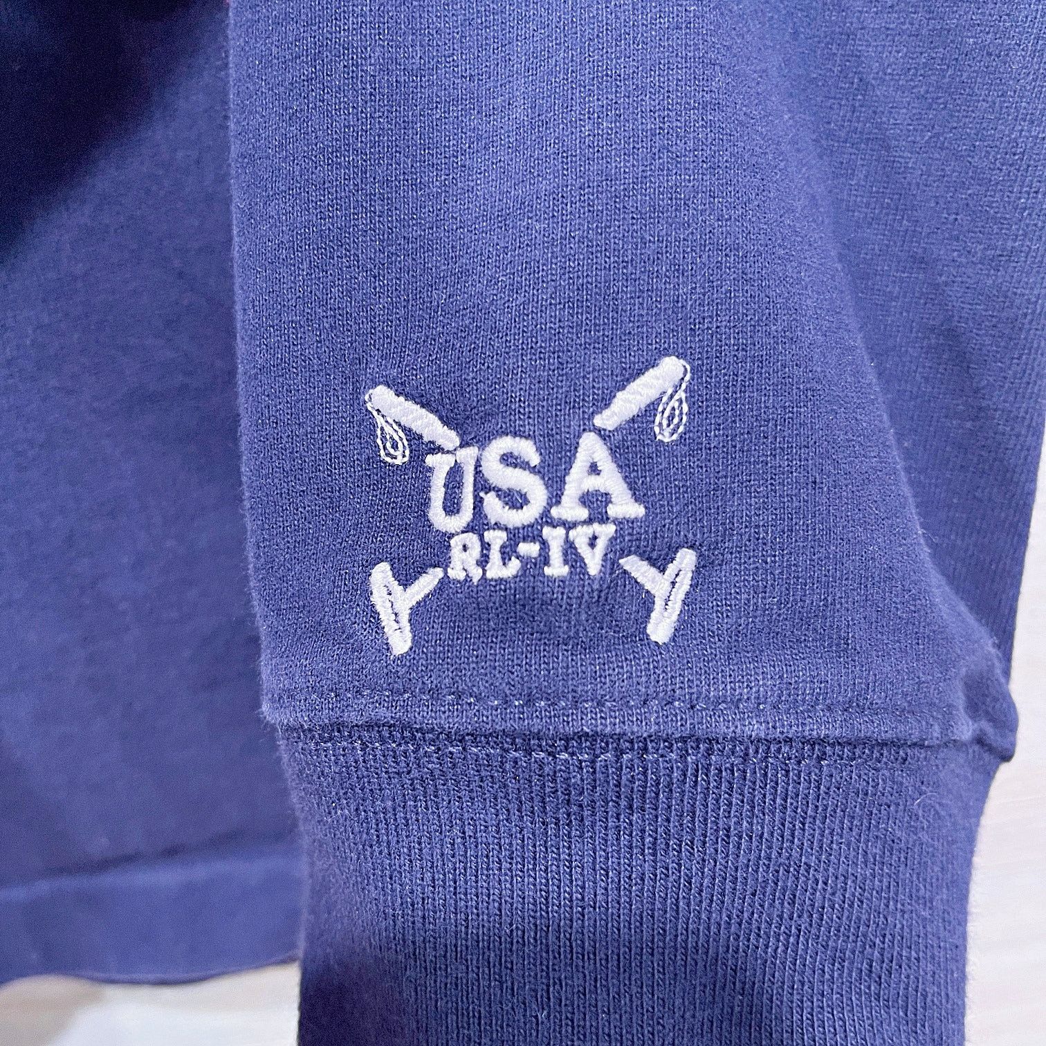 Polo Ralph Lauren POLO Ralph Lauren Vintage Custom Fit USA Rugby Shirt Blue XL Size US XL / EU 56 / 4 - 3 Thumbnail