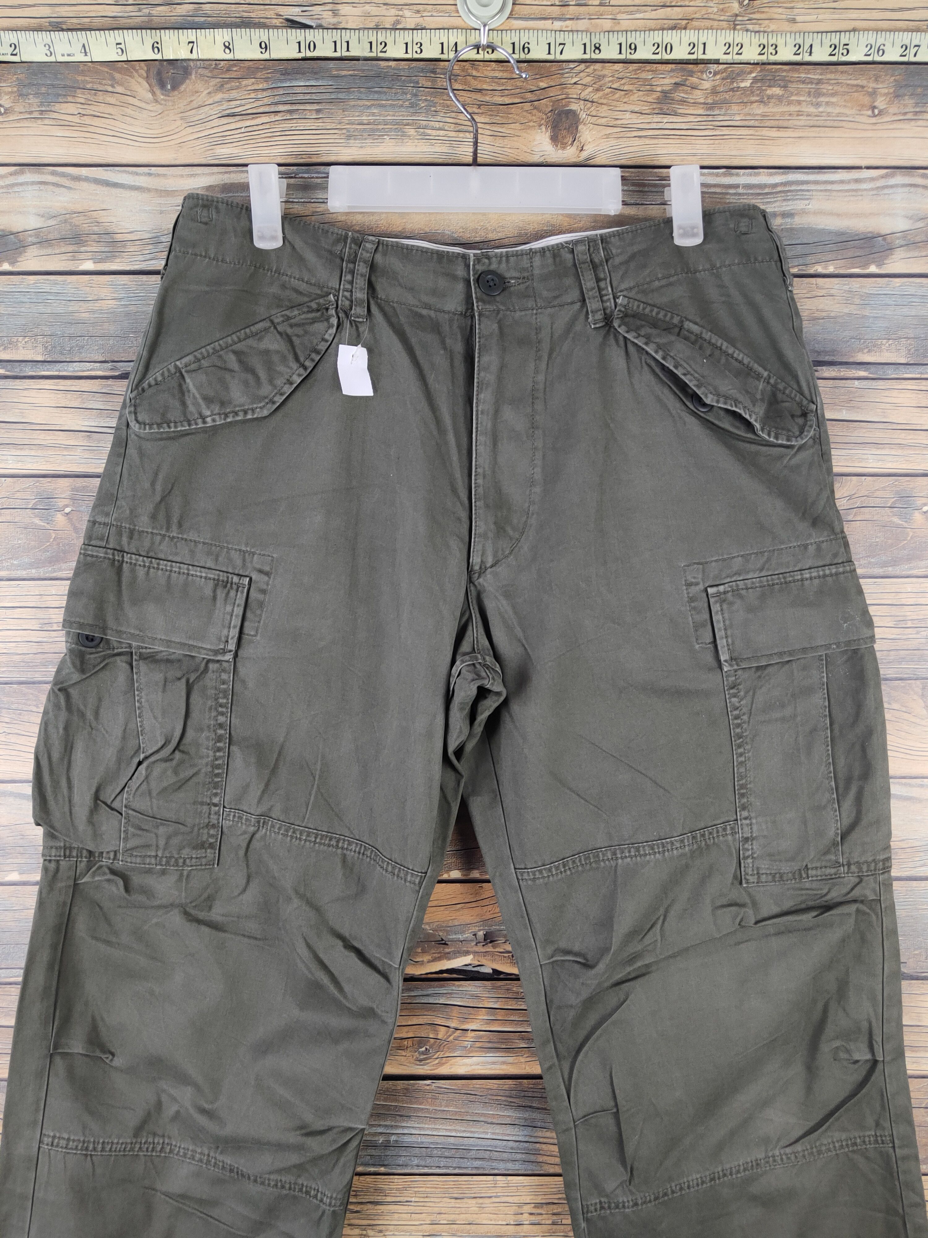 Japanese Brand DL Uniqlo Dark Olive Multipocket Cargo Pants #1943 Size US 32 / EU 48 - 2 Thumbnail