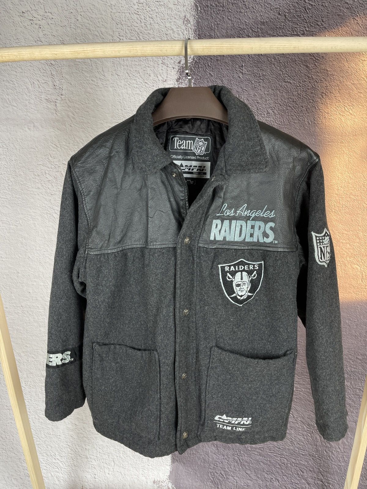 NFL Campri vintage 90s Los Angeles Raiders wool leather coat Size US S / EU 44-46 / 1 - 2 Thumbnail