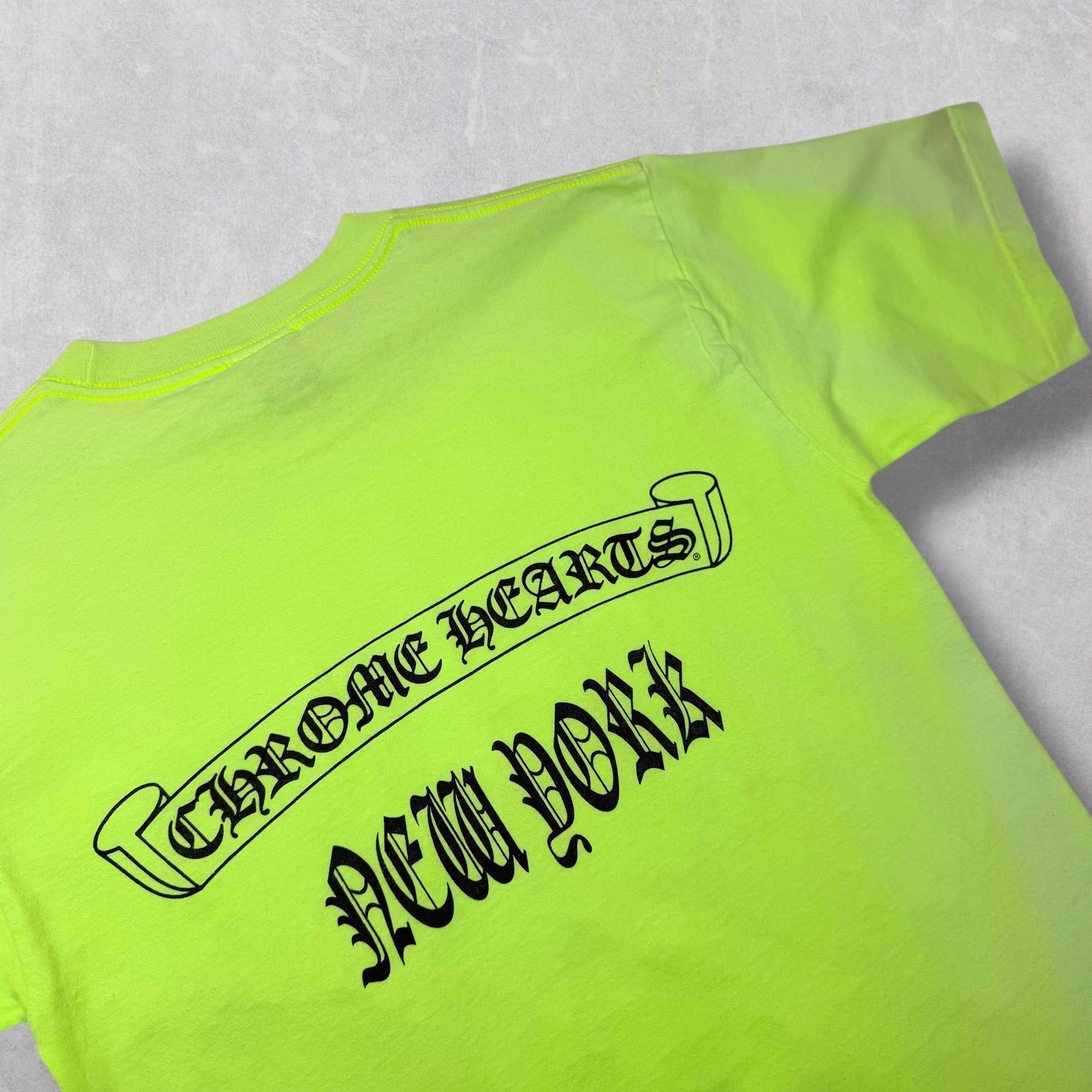 Chrome Hearts Vintage Chrome Hearts NYC Scroll Logo Tee Neon M Size US M / EU 48-50 / 2 - 3 Thumbnail