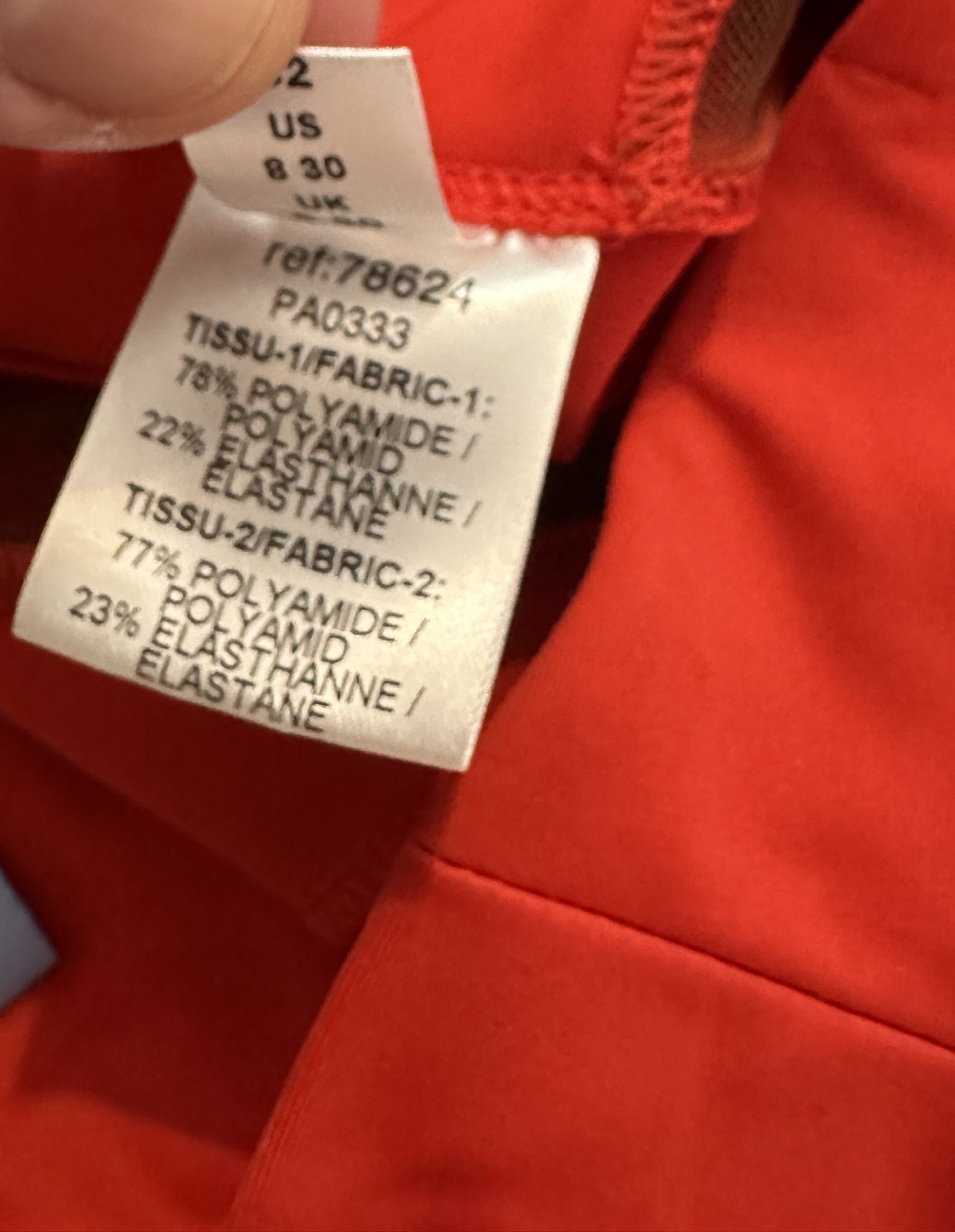 Mugler Red Sheer Panel Leggings Size 25" / US 0 / IT 36 - 7 Thumbnail
