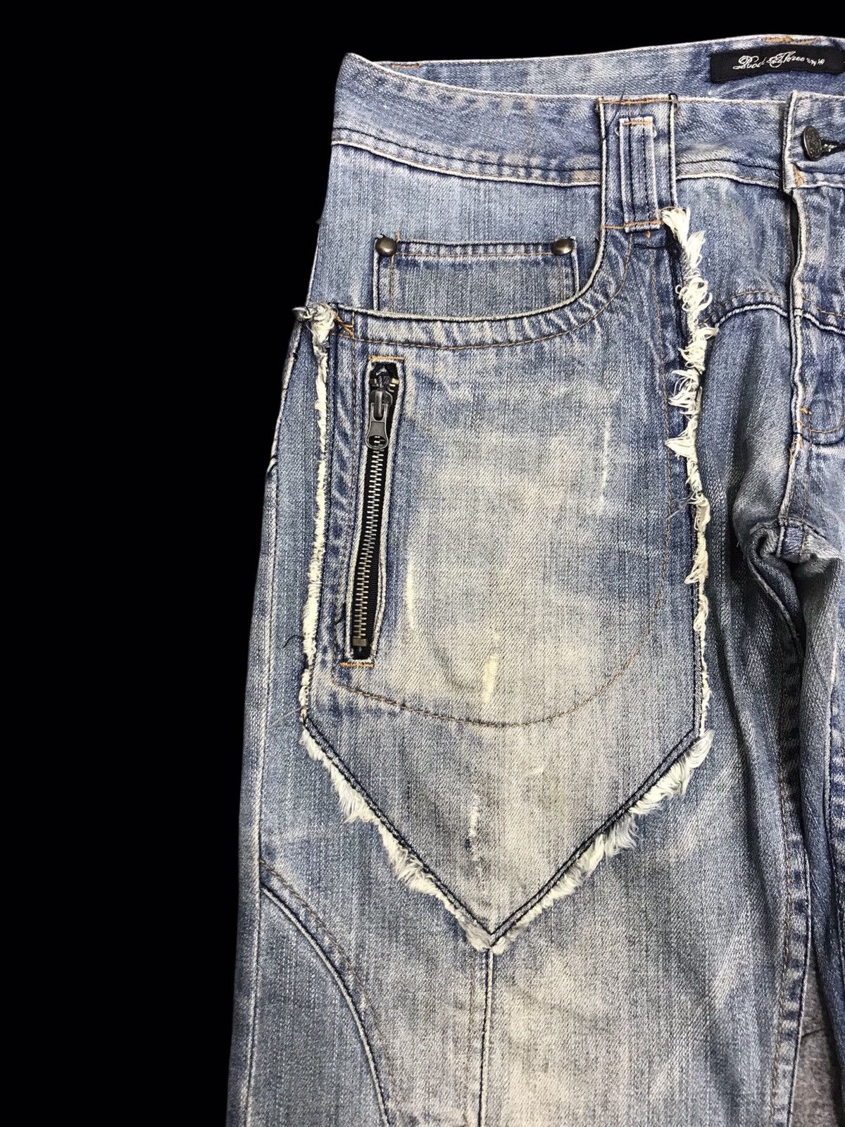 Japanese Brand 💥AVANT GARDE💥Root Three Unfinished Edge Style Denim F341 Size US 33 - 4 Thumbnail