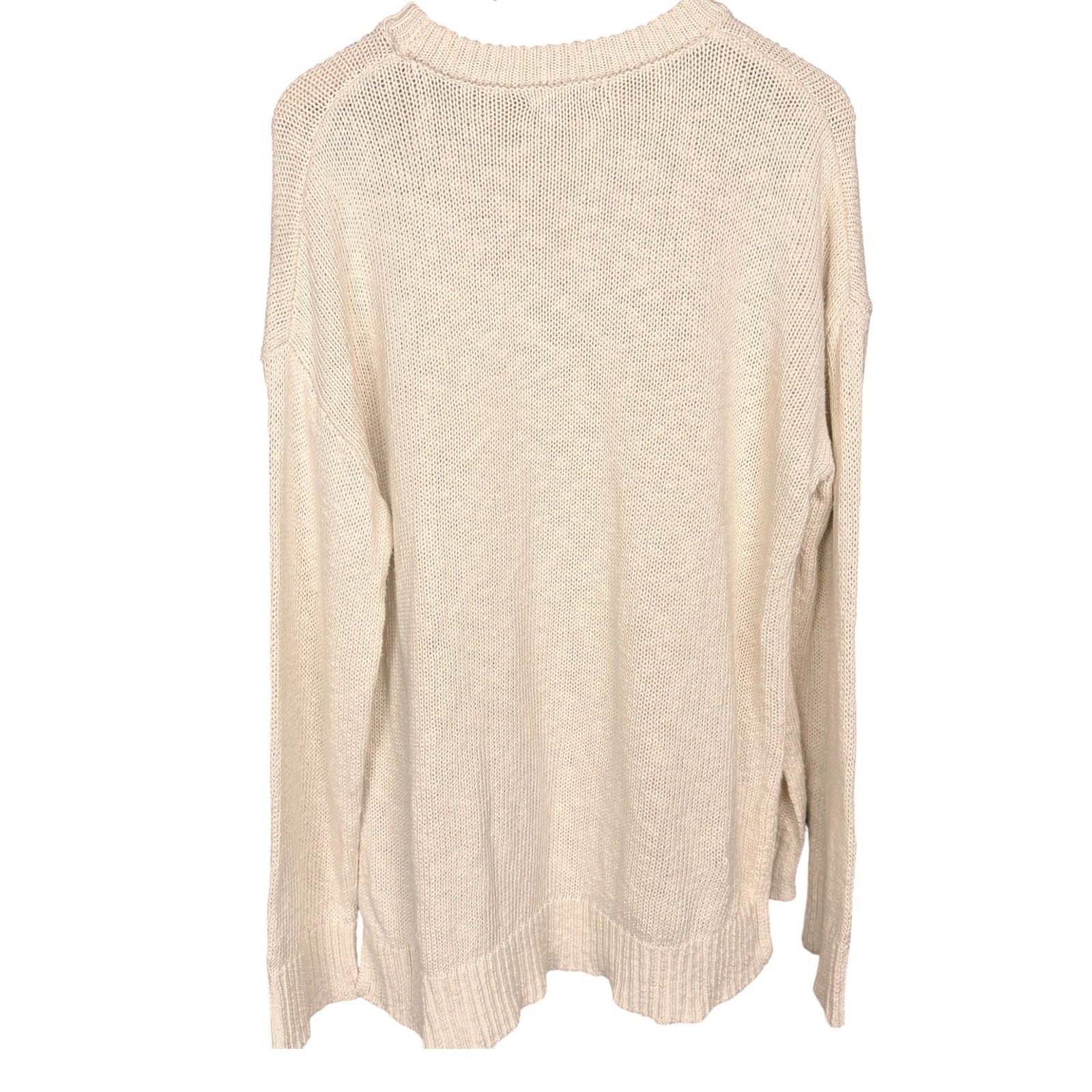 Quince Quince Oversized Sweater Womens Medium Cream Linen Blend Size M / US 6-8 / IT 42-44 - 2 Thumbnail