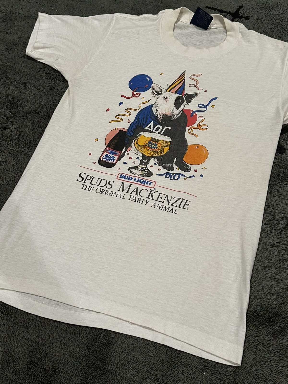 Budweiser × Vintage Vintage 80's Spuds Mackenzie Bud Light Party Animal 1985 Tee Size US L / EU 52-54 / 3 - 7 Thumbnail