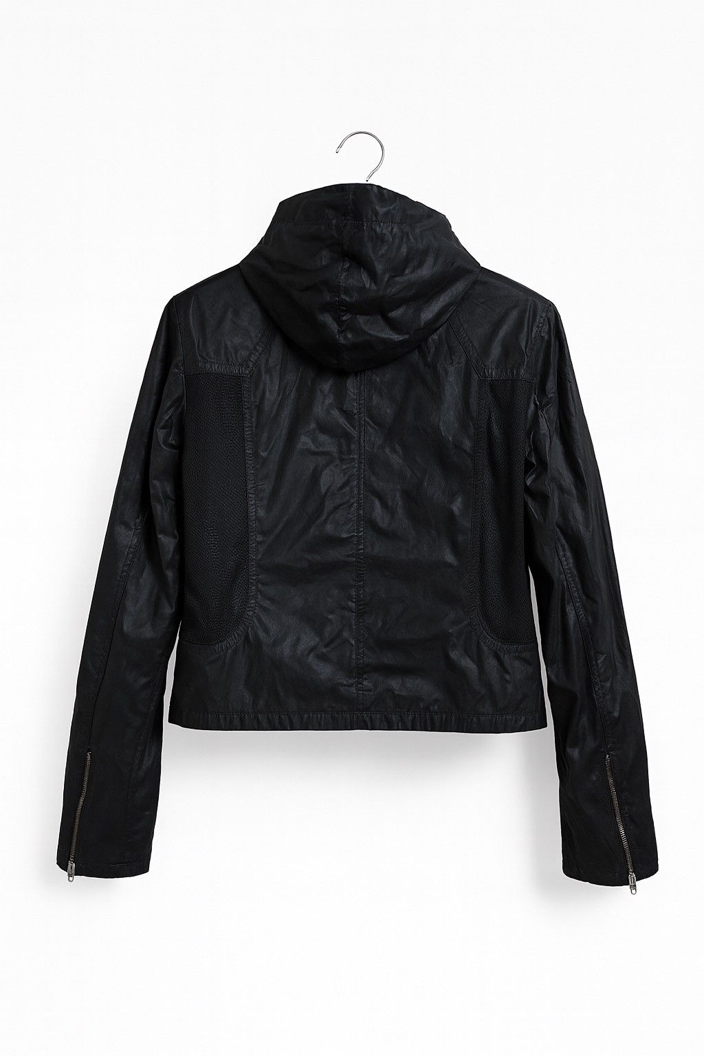 Japanese Brand Vintage INTELLECTION Black Hooded Moto Jacket | Red Lined Size M / US 6-8 / IT 42-44 - 2 Thumbnail