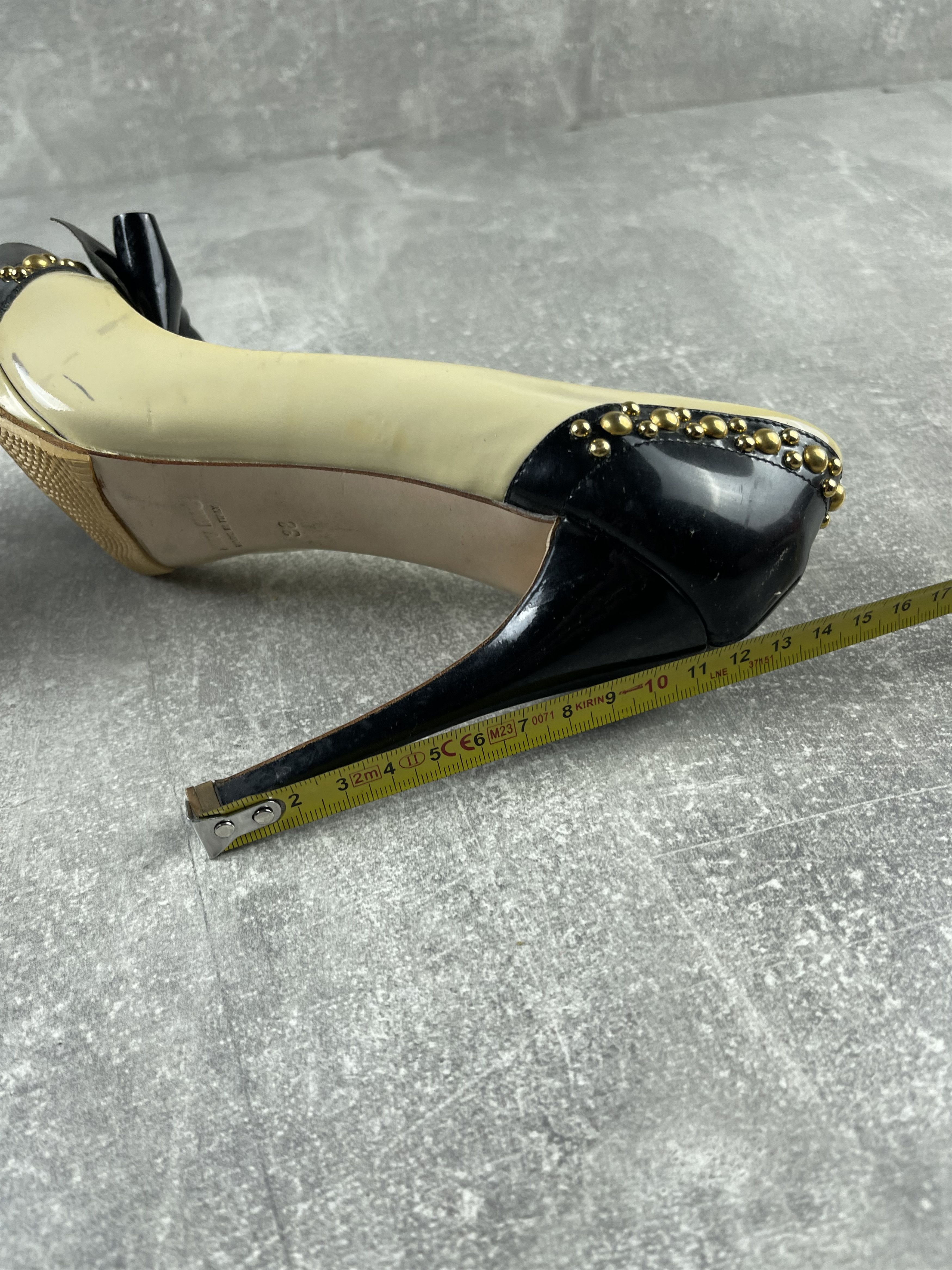 Miu Miu Miu miu rubber open toe beige / black pumps heels shoe Size US 8 / IT 38 - 11 Thumbnail