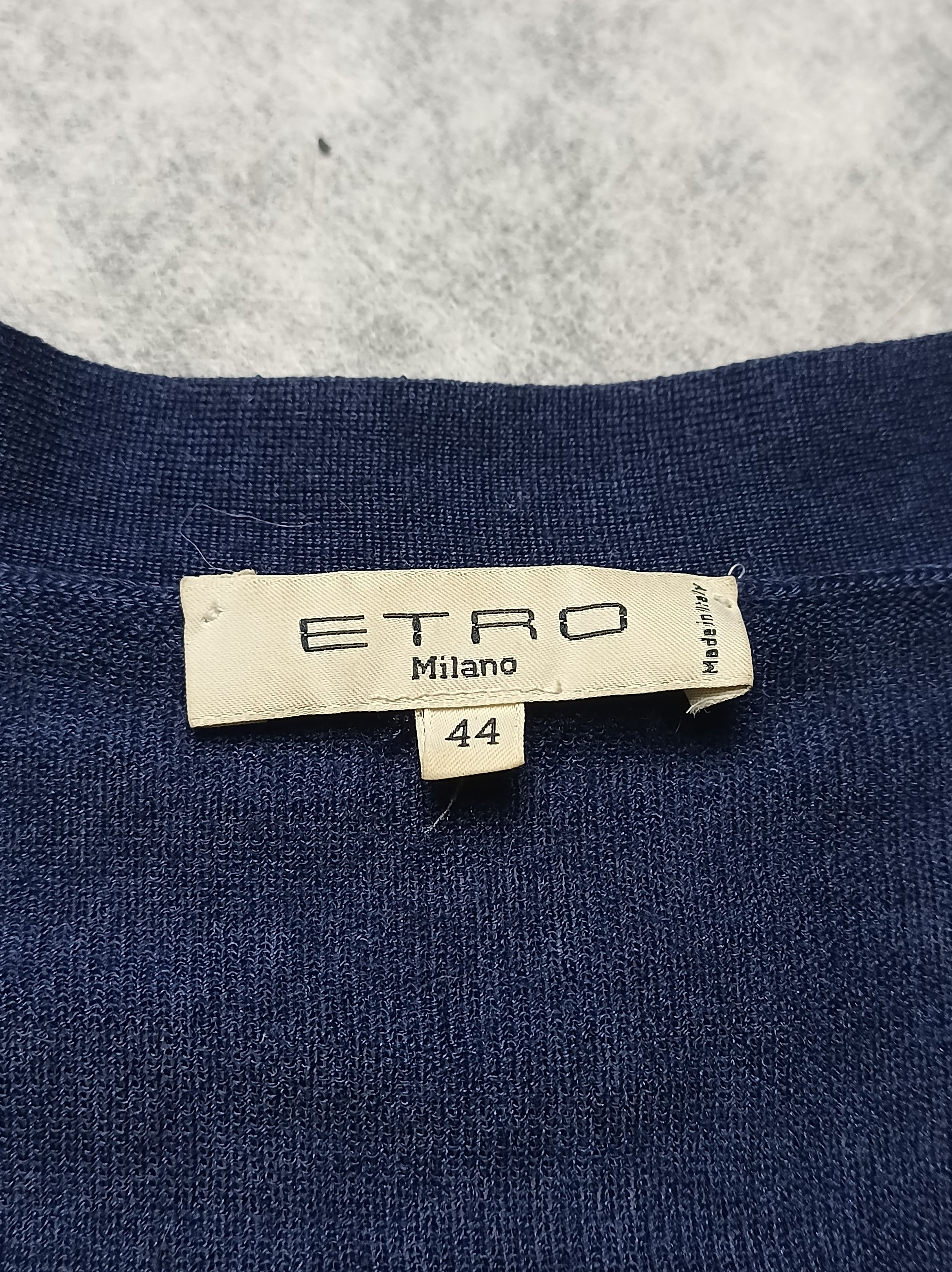 Etro ETRO Cashmere Silk Wrap Cardigan Blue IT 44 Size M / US 6-8 / IT 42-44 - 8 Thumbnail
