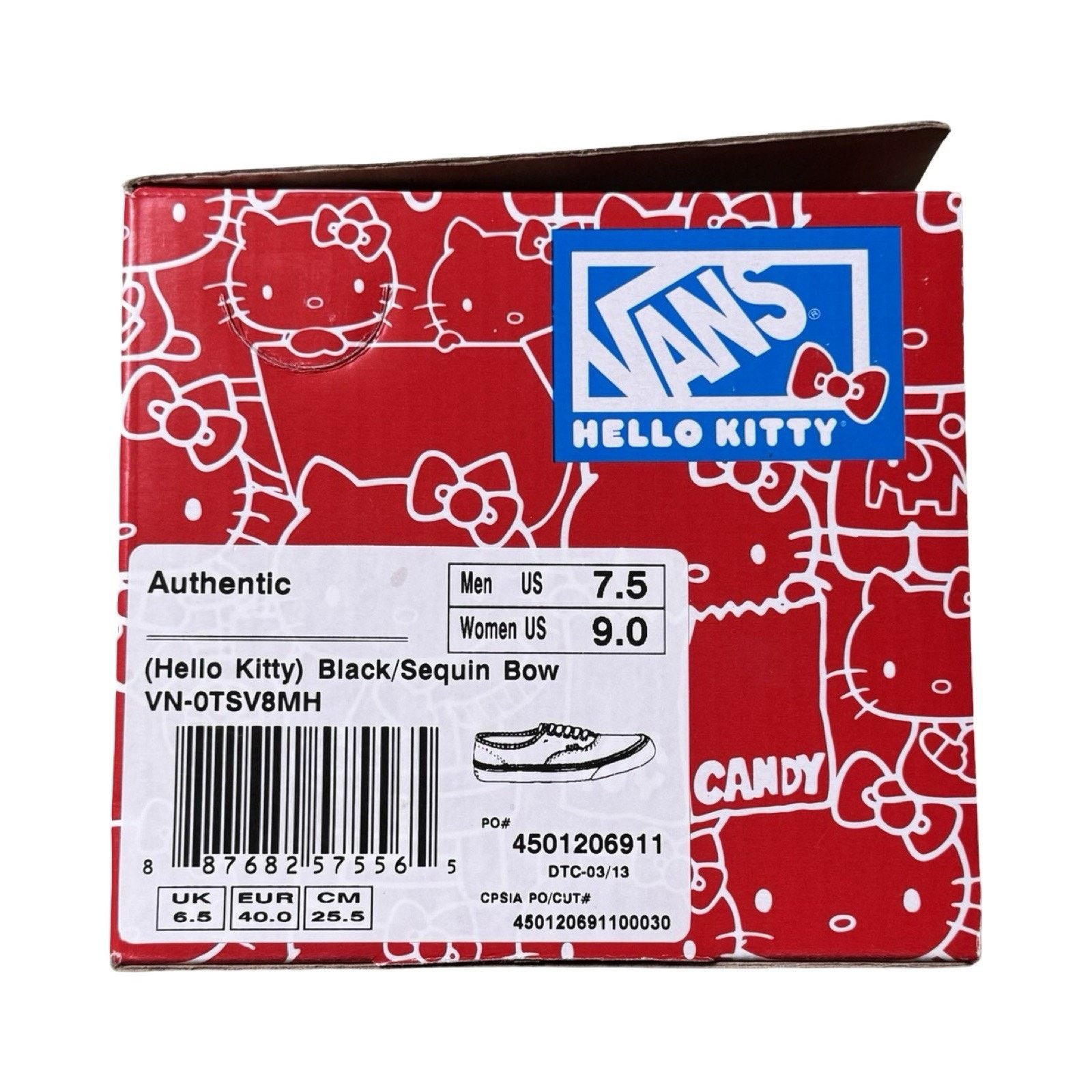 Vans VANS x HELLO KITTY AUTHENTIC BLACK BOW SHOES WOMENS 9 Size US 9 / IT 39 - 3 Thumbnail