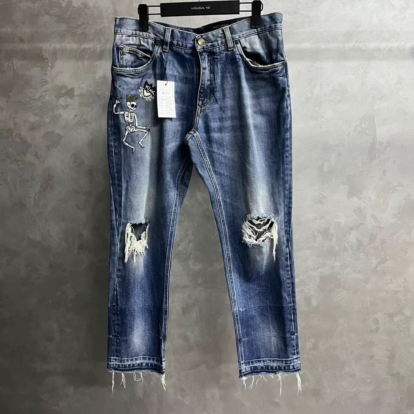 Dolce & Gabbana Dolce & Gabbana Blue Distressed Mid Straight Leg Jeans 50 Size 38" / US 16 / IT 52 - 1 Thumbnail