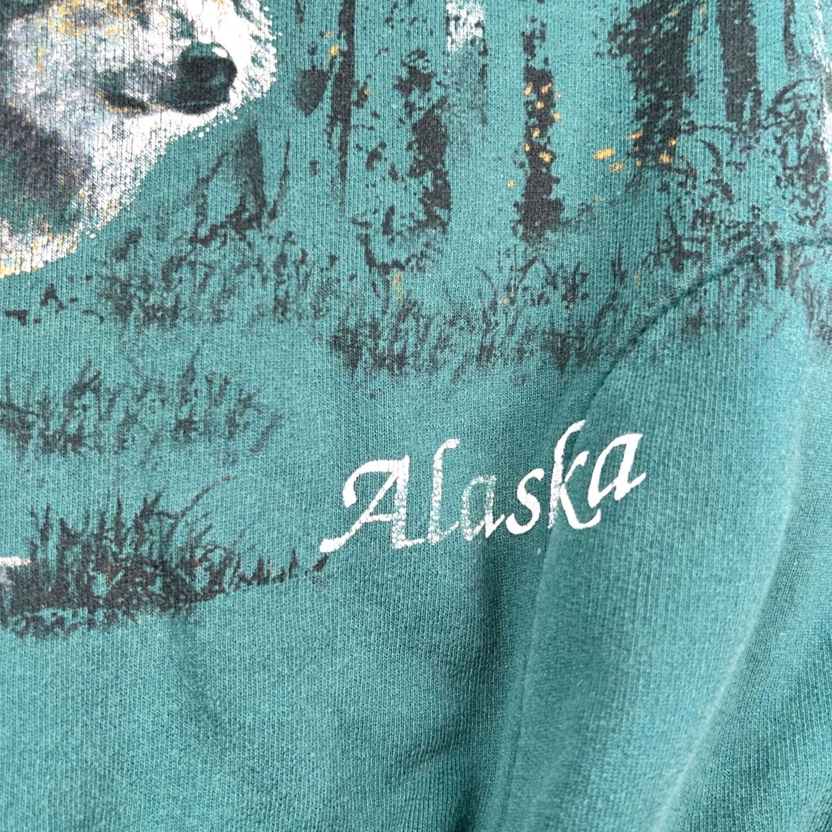 Vintage VINTAGE Art Unlimited Sweatshirt Mens XL Alaska Wolves All Over Print Graphic Nature 90s Size US XL / EU 56 / 4 - 5 Thumbnail
