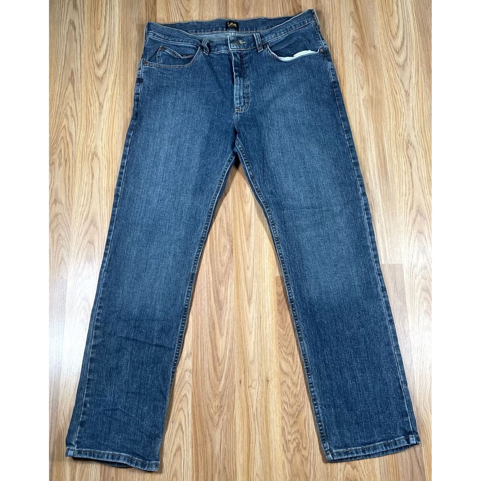 Lee Lee Jeans Mens 36Wx32L Regular Fit Straight Leg Denim Cotton Blend Blue Spandex Size US 36 / EU 52 - 2 Thumbnail
