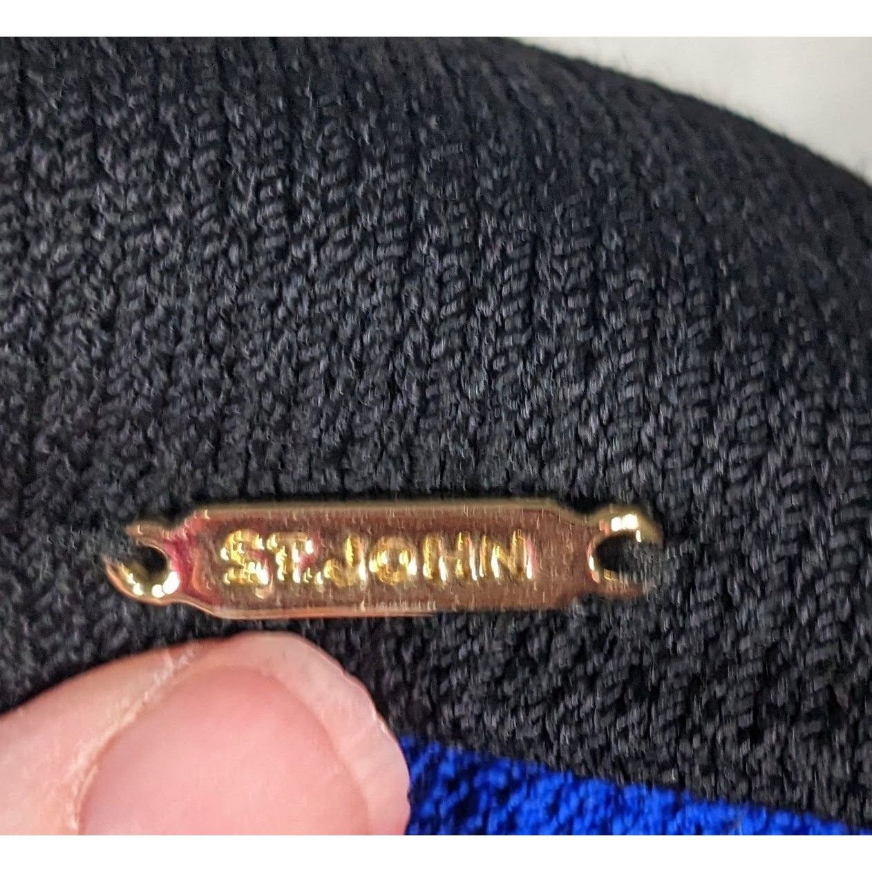 Other St. John Santana Blue And Black Knit Wool Scarf Size ONE SIZE - 10 Thumbnail