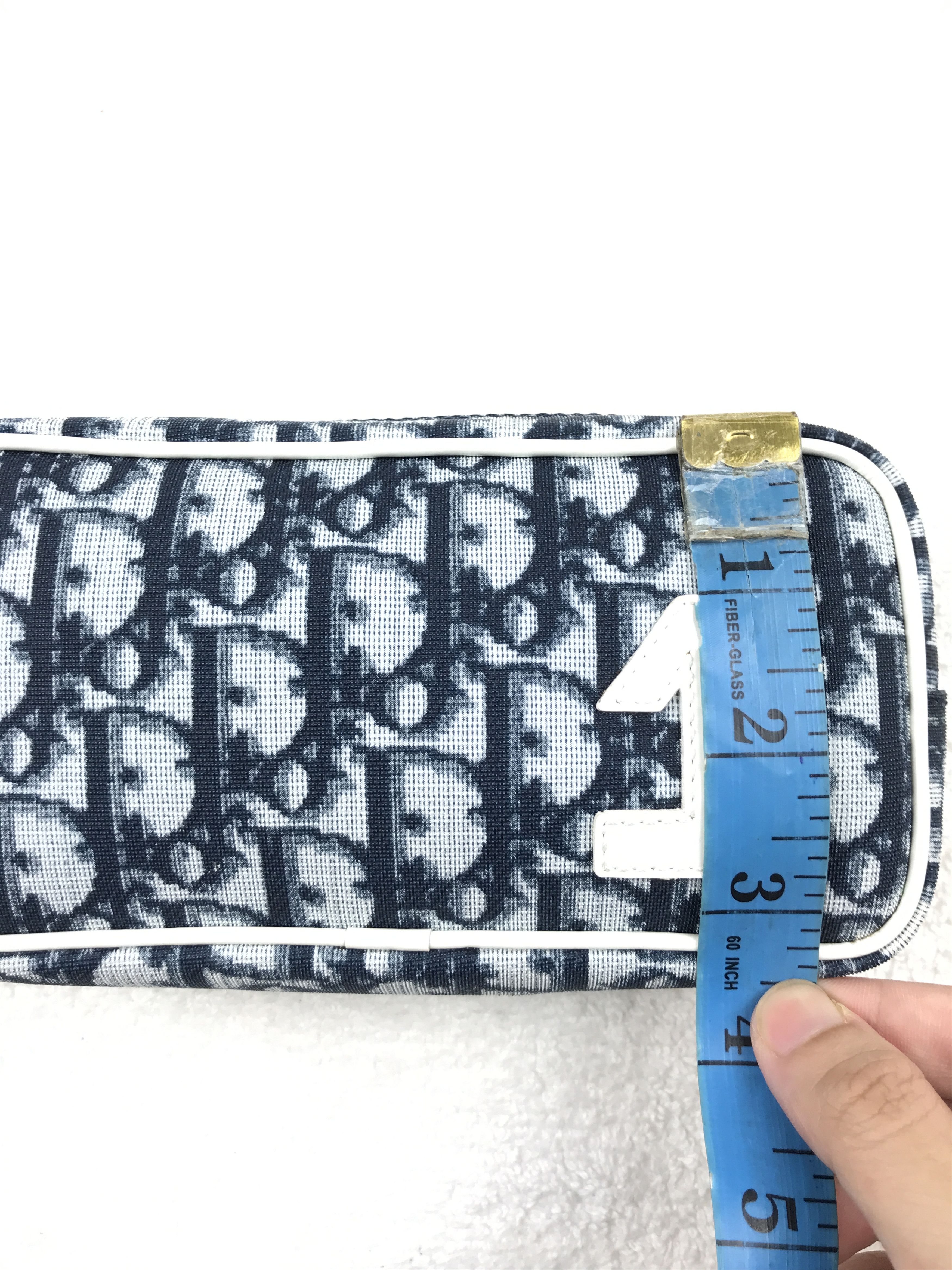 Christian Dior Monsieur Vintage Christian Dior Trotter Pouch Canvas Navy Ivory Size ONE SIZE - 6 Thumbnail
