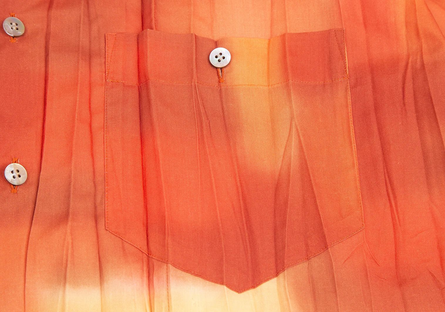 Issey Miyake Tie-Dye Pleated Design Shirt in Orange Size US XL / EU 56 / 4 - 4 Thumbnail