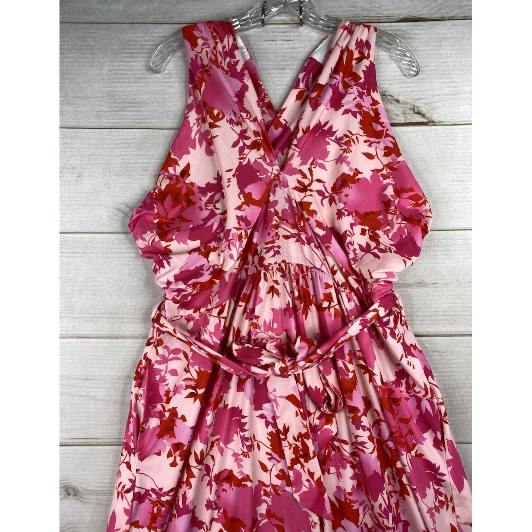 Vintage Hanna Nikole Pink V-Neck Maxi Dress 20W Elastic Waist Floral Belted User: Hanna Nikole Pink V-Neck Maxi Dress 20W Elastic Waist Floral Belted Size 3XL / US 20-22 - 2 Thumbnail