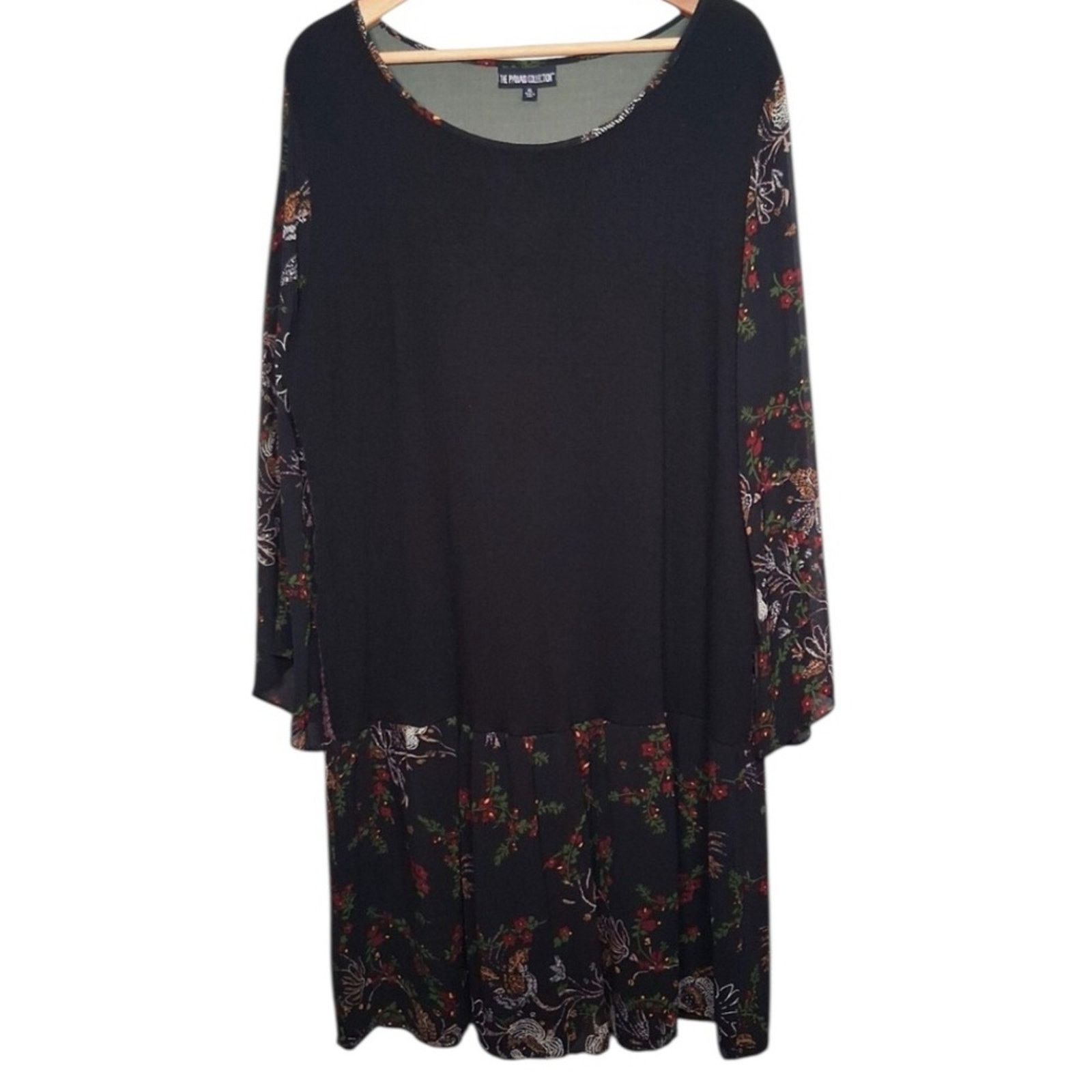 Black Pyramid Pyramid Collection Dress Black Knit| Sheer Floral Size XL / US 12-14 / IT 48-50 - 1 Thumbnail