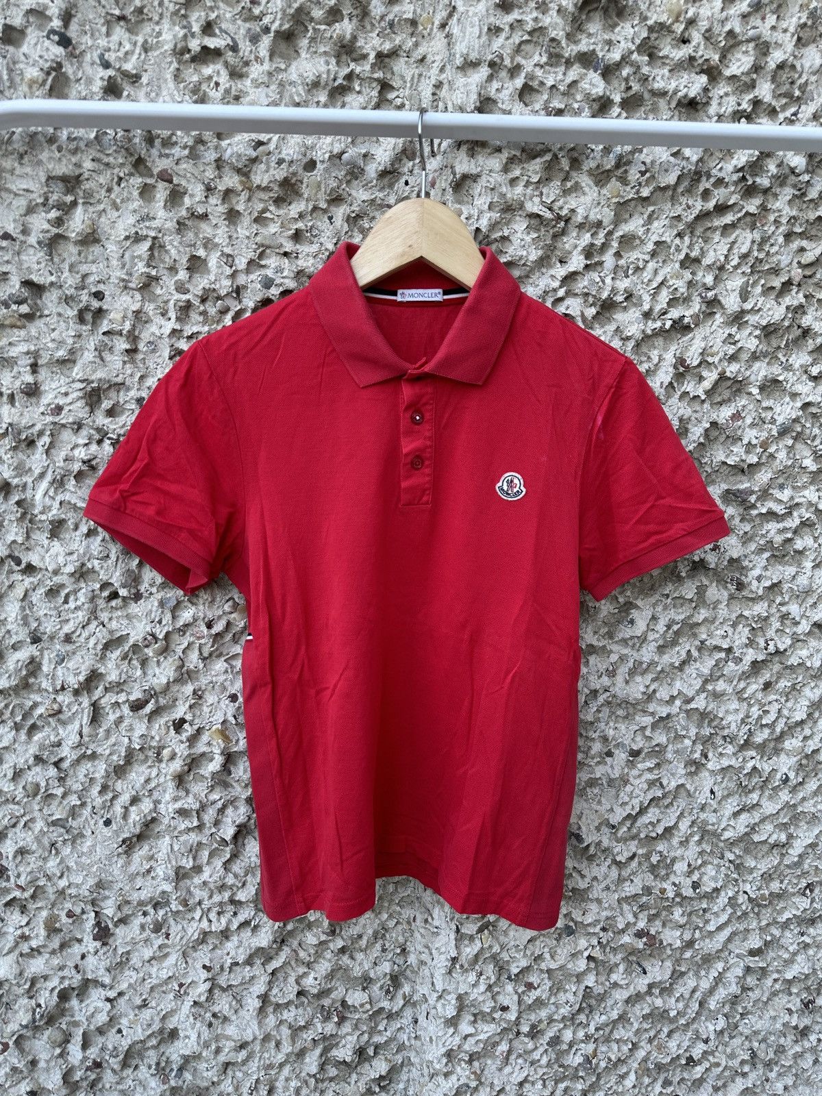 Moncler moncler red logo polo shirt Size S / US 4 / IT 40 - 1 Thumbnail