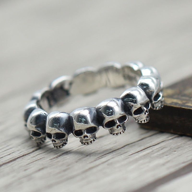Jewelry × Vintage SIZE 10 Punk Skull Ring Size ONE SIZE - 3 Thumbnail