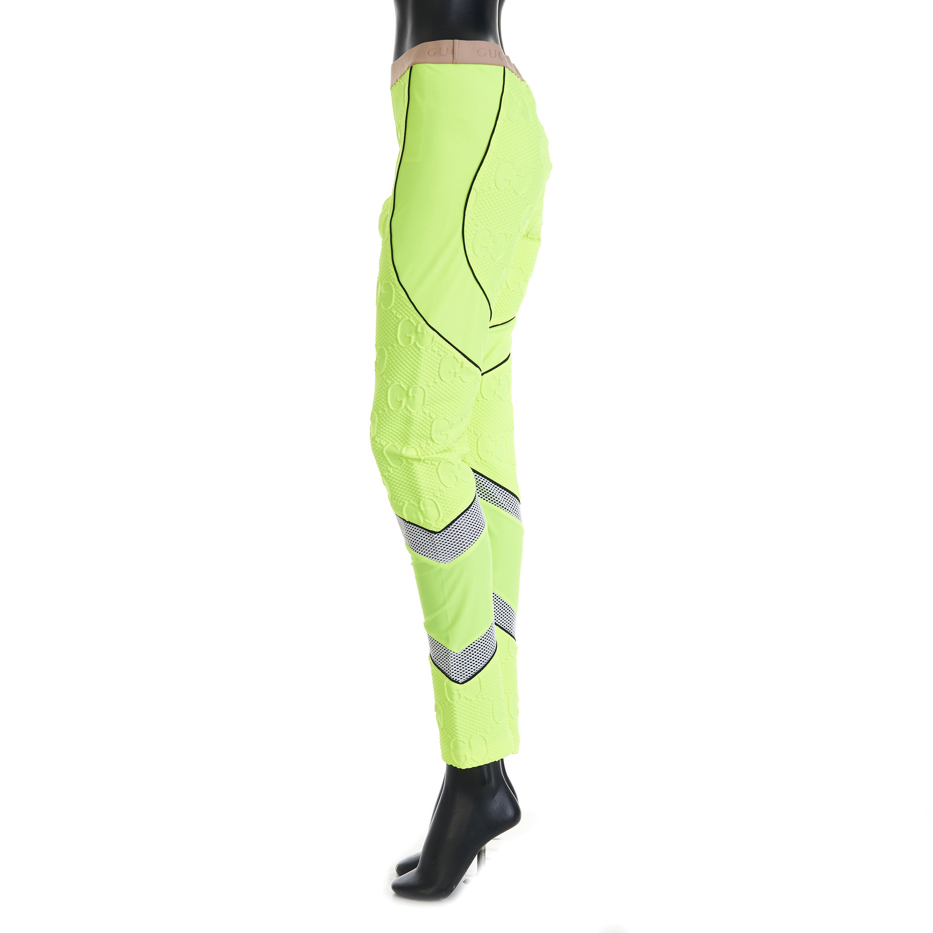 Gucci GG Stretch Jersey Neoprene Leggings In Fluorescent Yellow Size US 30 / EU 46 - 3 Thumbnail