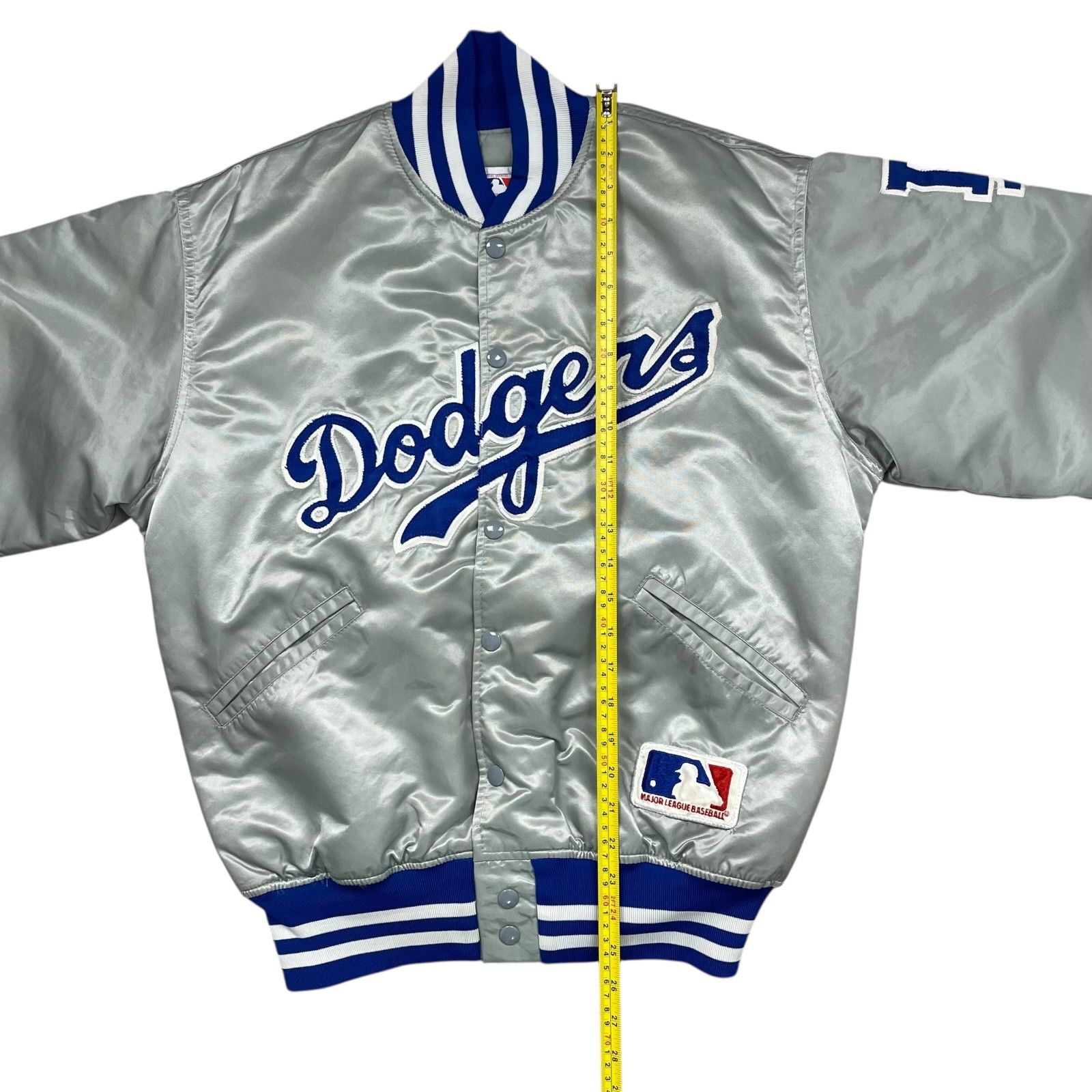 MLB VTG 90s LOS ANGELES DODGERS FELCO SATIN BOMBER JACKET SILVER Size US L / EU 52-54 / 3 - 8 Thumbnail