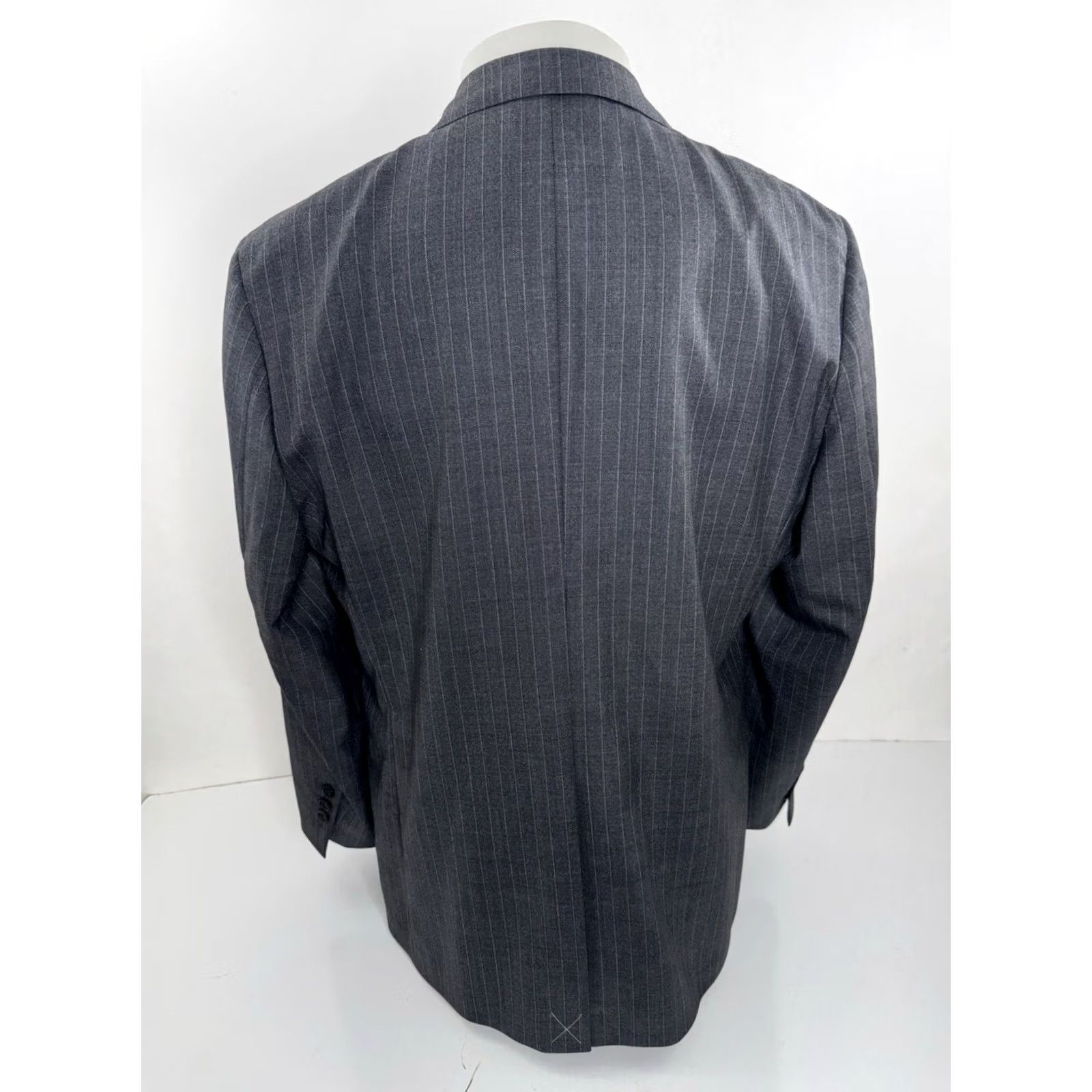 Brooks Brothers BROOKS BROTHERS Regent / CANONICO - WOOL Striped Blazer Jacket 44 R Gray / Blue Mens Size 44R - 4 Thumbnail