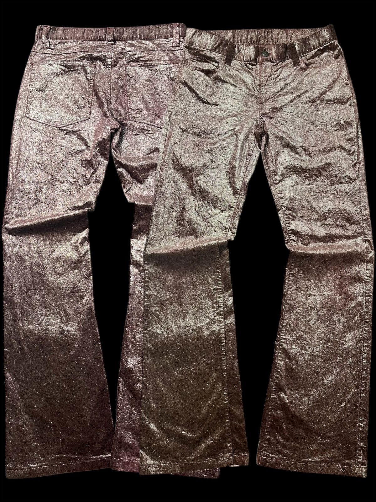 If Six Was Nine Japanese IAN ERVISION Metallic Flare jeans Size US 30 / EU 46 - 1 Thumbnail