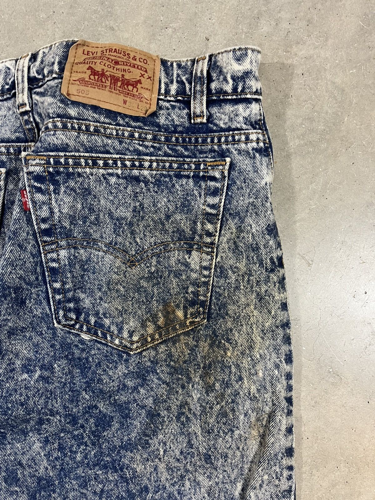 Levi's Vintage 80s Levis 505 Acid Wash Blue Jeans Size US 33 - 9 Thumbnail