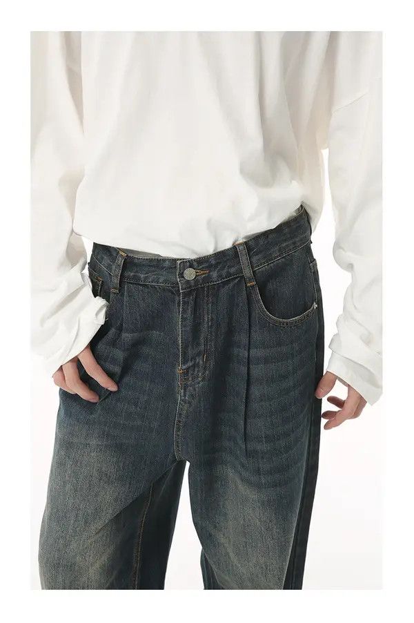 Japanese Brand VIBE Retro distressed wide leg high waist jeans Size US 32 / EU 48 - 4 Thumbnail