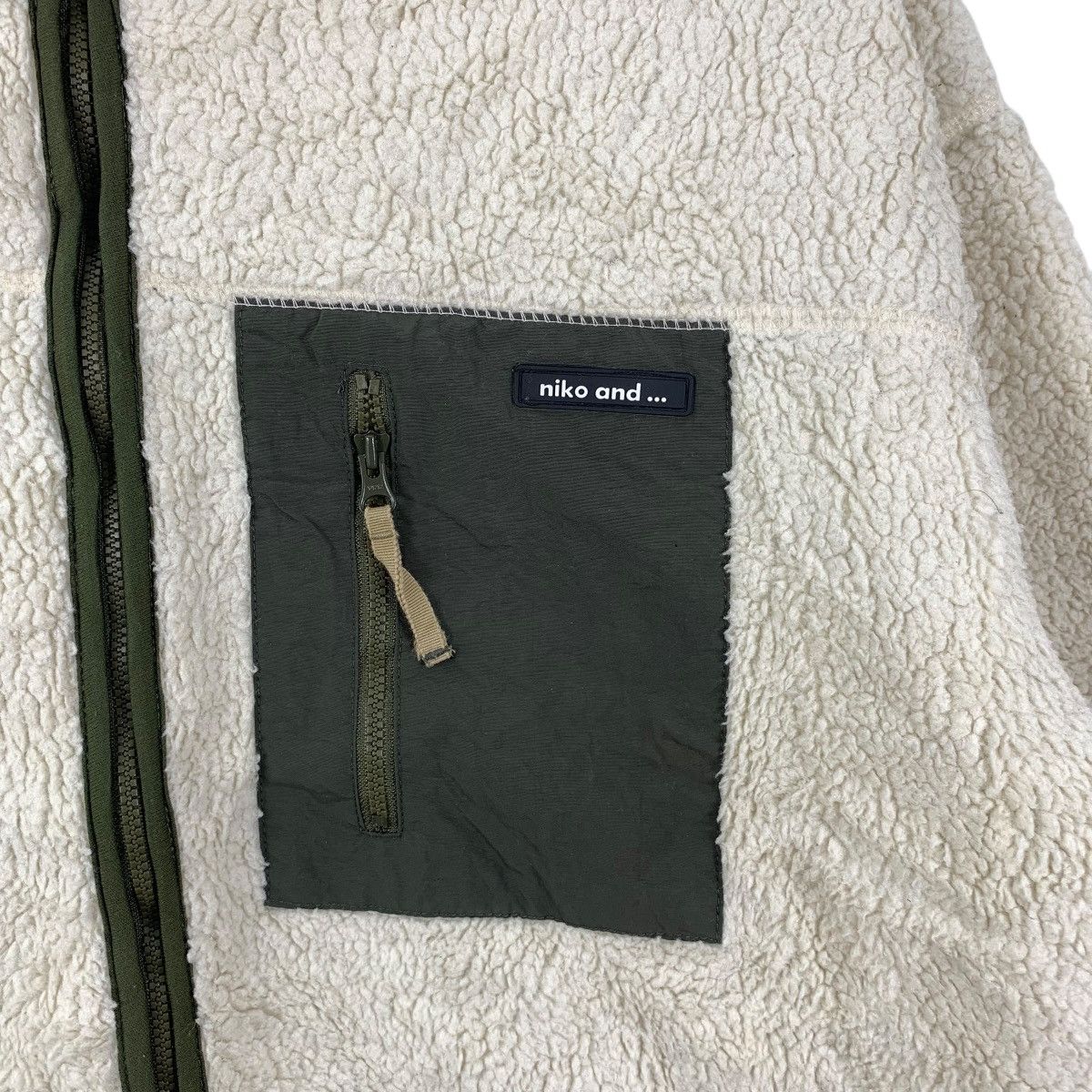 Vintage NIKO AND … Retro X Pocket Outdoor Sherpa Fleece Jacket Deep Size US M / EU 48-50 / 2 - 8 Thumbnail