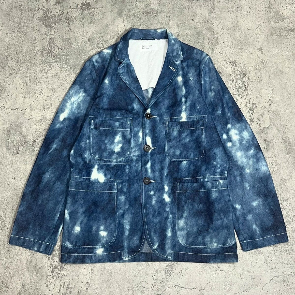 Universal Works Universal Works All-Over Tie-Dye Jacket - Indigo Size US S / EU 44-46 / 1 - 1 Thumbnail