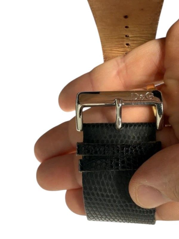 Dolce & Gabbana D&G Rectangular Dual Subdial Watch Black Snake Strap c.2000s Size ONE SIZE - 3 Thumbnail