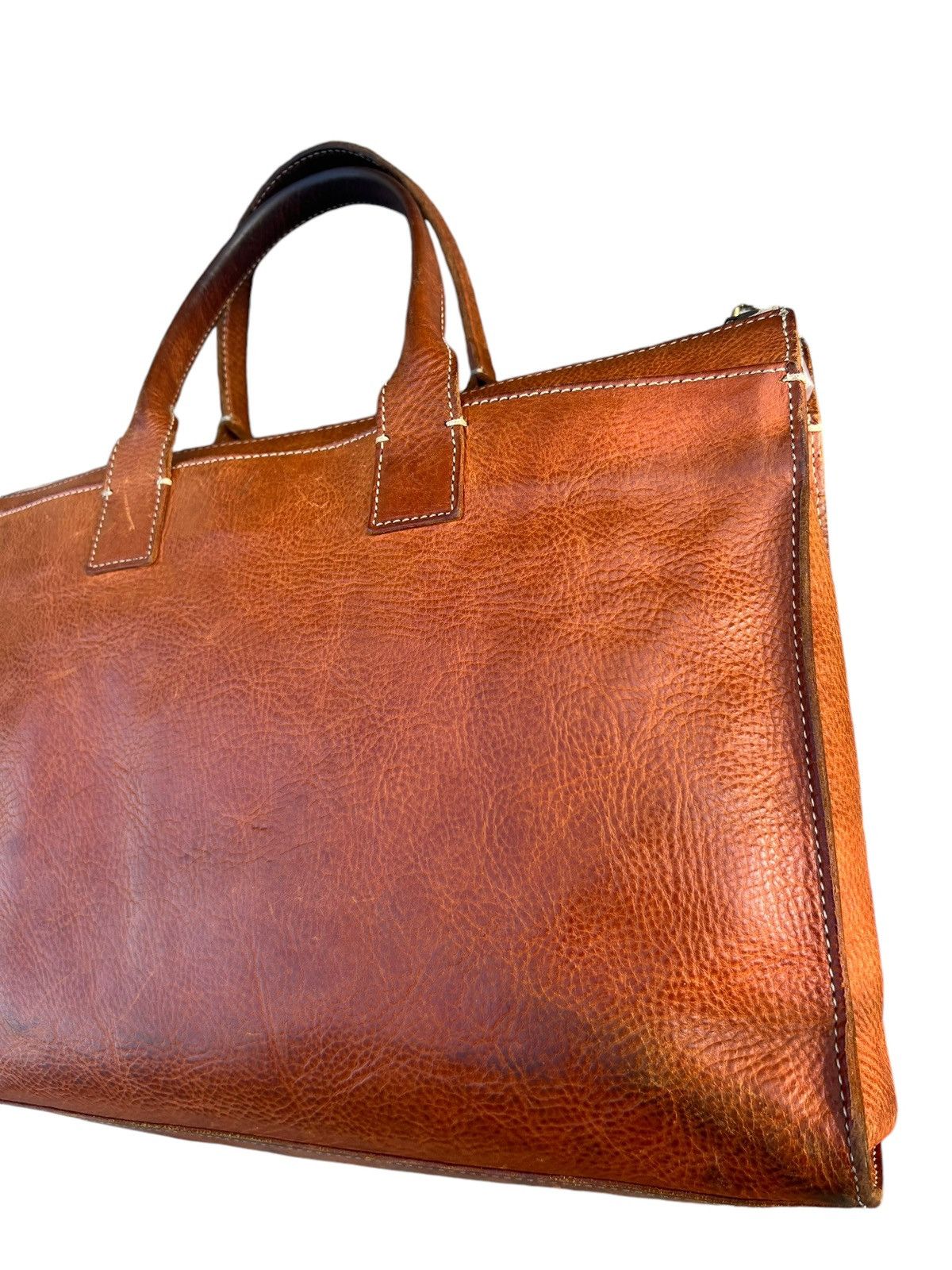Leather dan Genten Japan Distress Muddy Patina Leather Bag Handle Size ONE SIZE - 6 Thumbnail