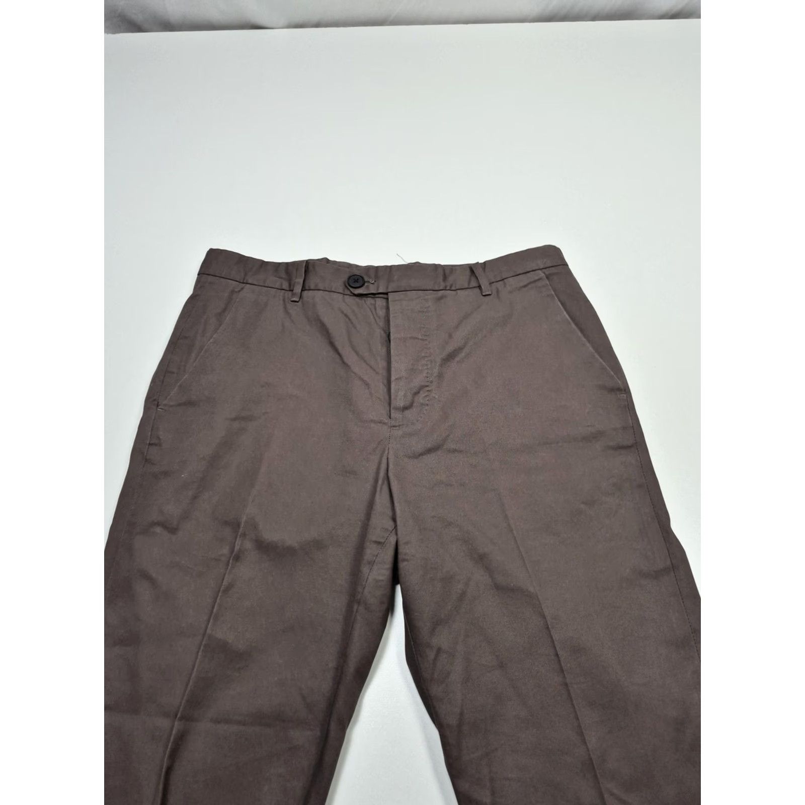 Allsaints AllSaints Chino Pants Mens 30x26 Brown Cotton Slim Straight Lightweight Flat Front Pockets Button Fly Casual Business Womens? Mens Size US 30 / EU 46 - 2 Thumbnail