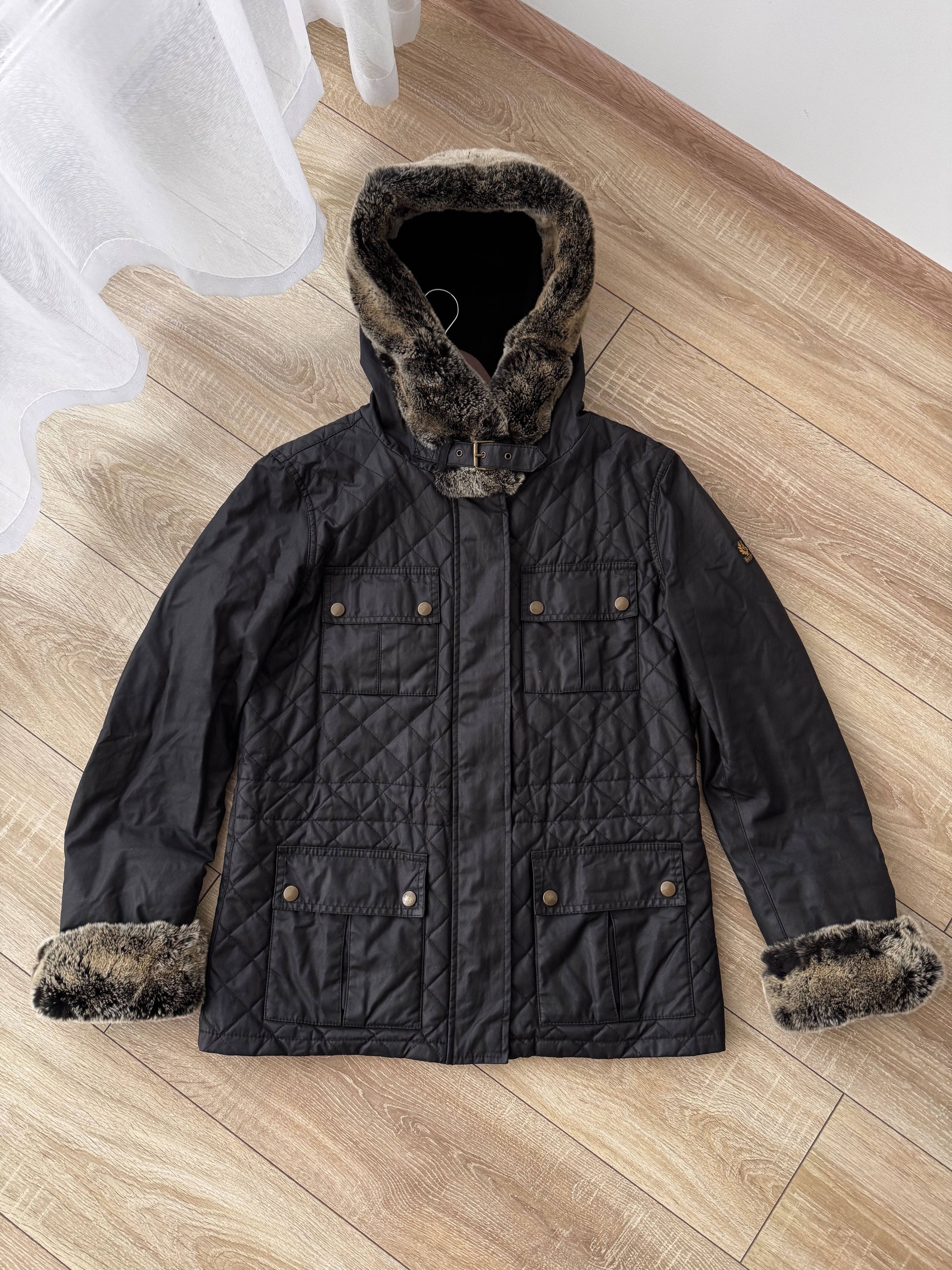 Belstaff Vintage Belstaff Luxury Wax Quilted Rabbit Fur W' Jacket Size L / US 10 / IT 46 - 1 Thumbnail