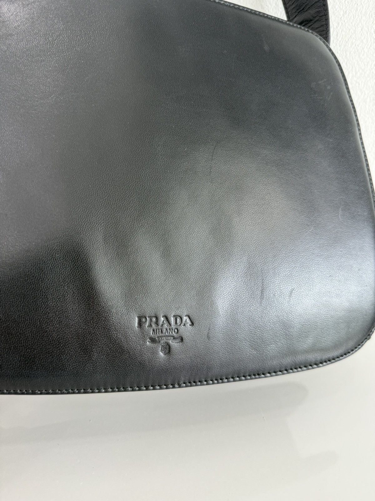 Prada Vintage Prada Logo Leather Box Baguette Bag Size ONE SIZE - 4 Thumbnail