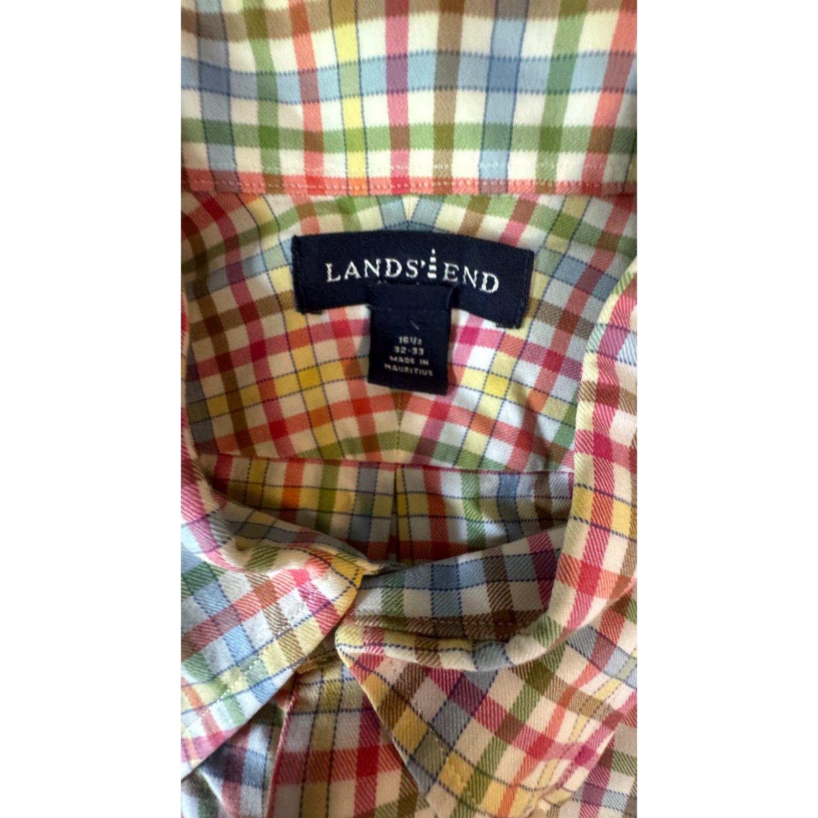 Lands' End Lands' End Long Sleeve Button-Up Men's Large Plaid Shirt 100% Cotton Size US L / EU 52-54 / 3 - 2 Thumbnail