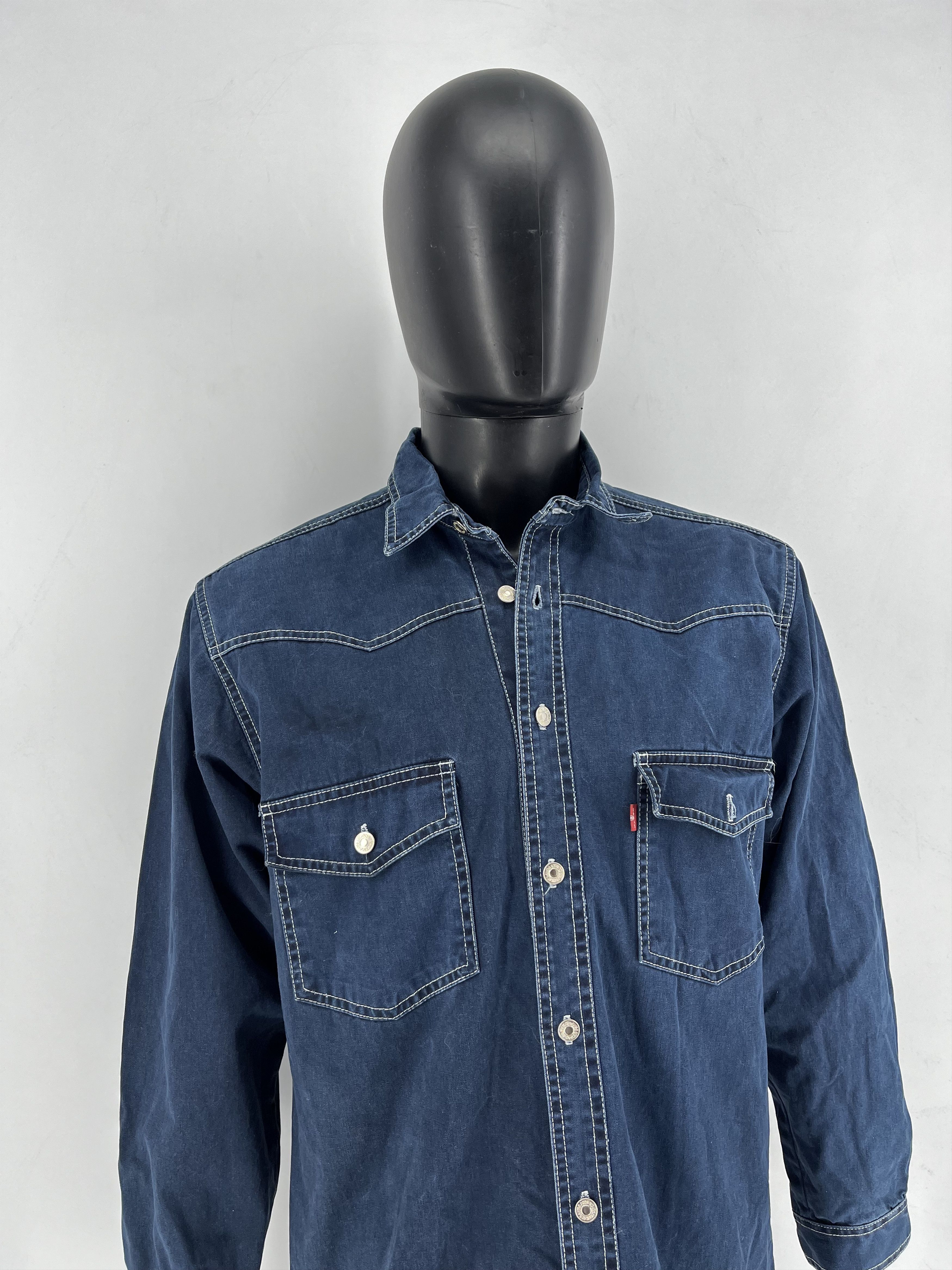 Levi's Vintage 90s Levi’sLevi’s White Blue Jeans Jacket Size US M / EU 48-50 / 2 - 3 Thumbnail