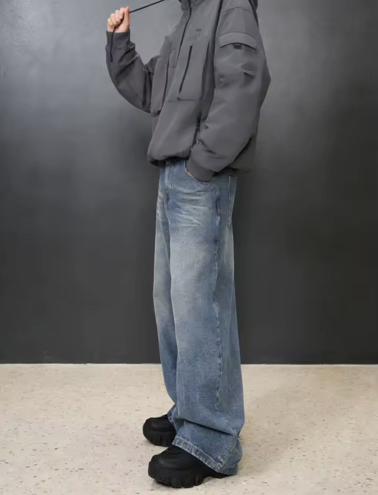 Jean Classic Loose Y2k Streetwear Baggy Jeans Pants Size US 30 / EU 46 - 2 Thumbnail