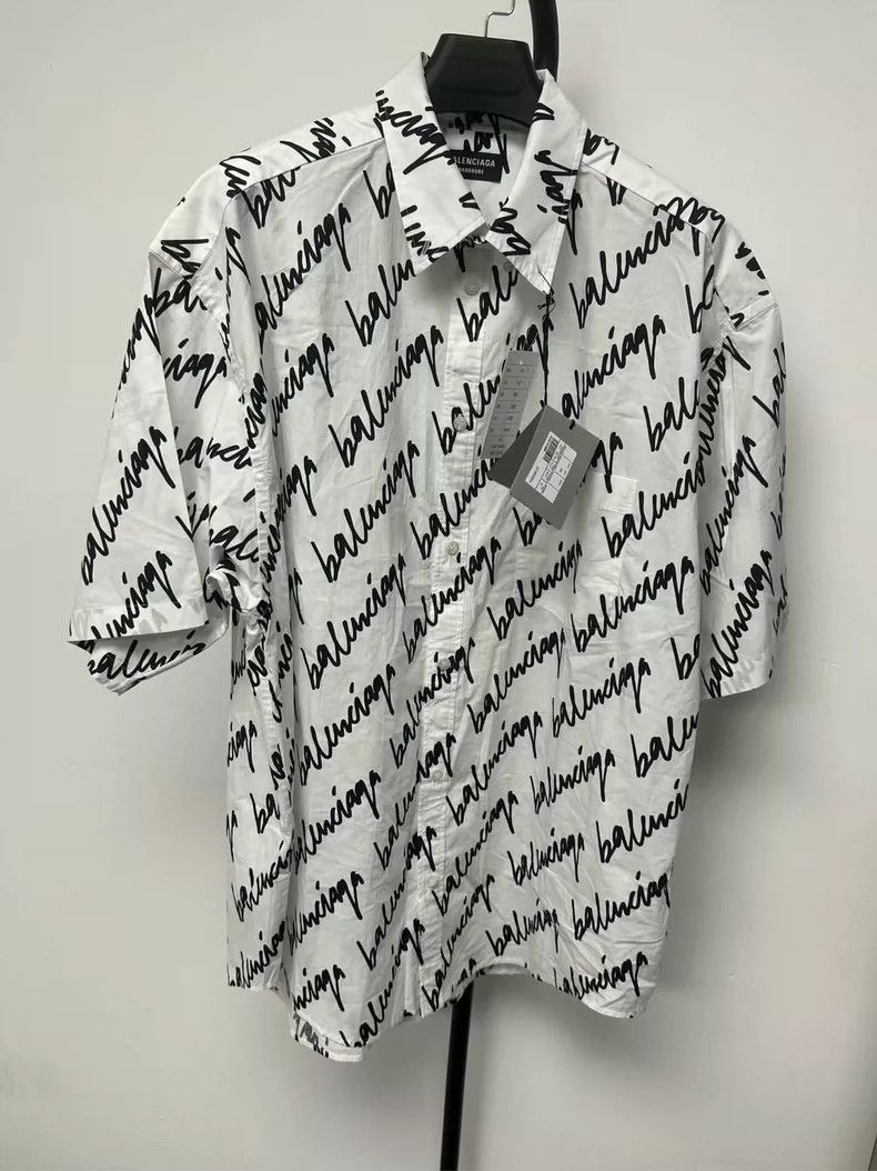Balenciaga SS22 Logo Print Short Sleeve Shirt