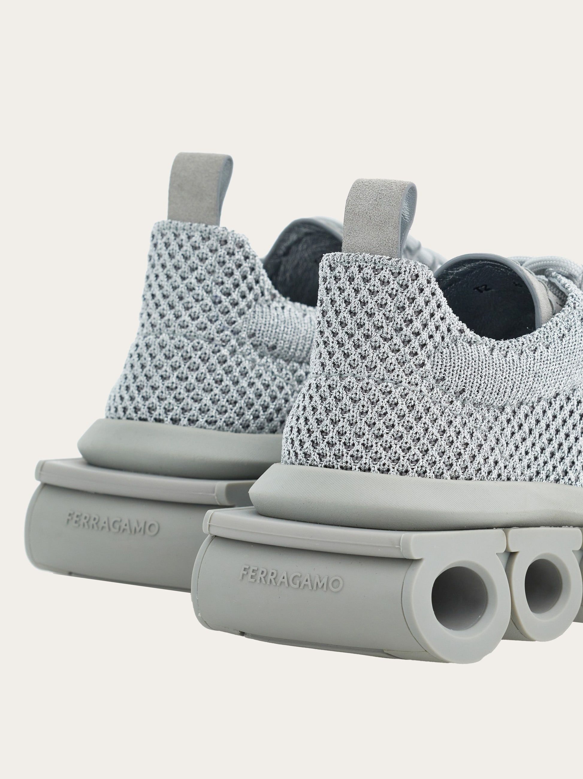 Salvatore Ferragamo o1s1rm0924 Nima Low-Top Sneakers in Silver/Grey Size US 7.5 / IT 37.5 - 3 Thumbnail